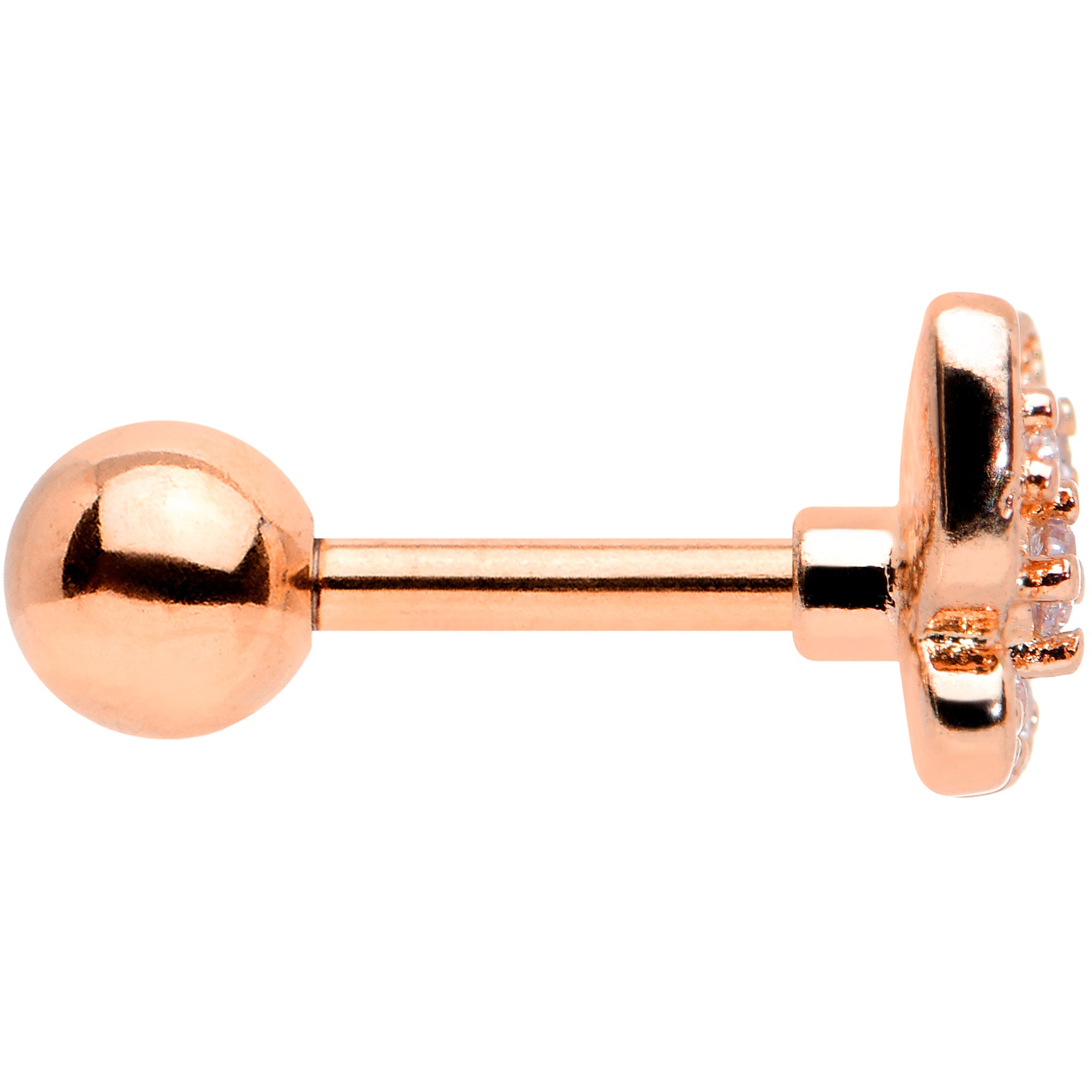 16G 1/4 Clear Gem Rose Gold Tone Airy Butterfly Cartilage Tragus