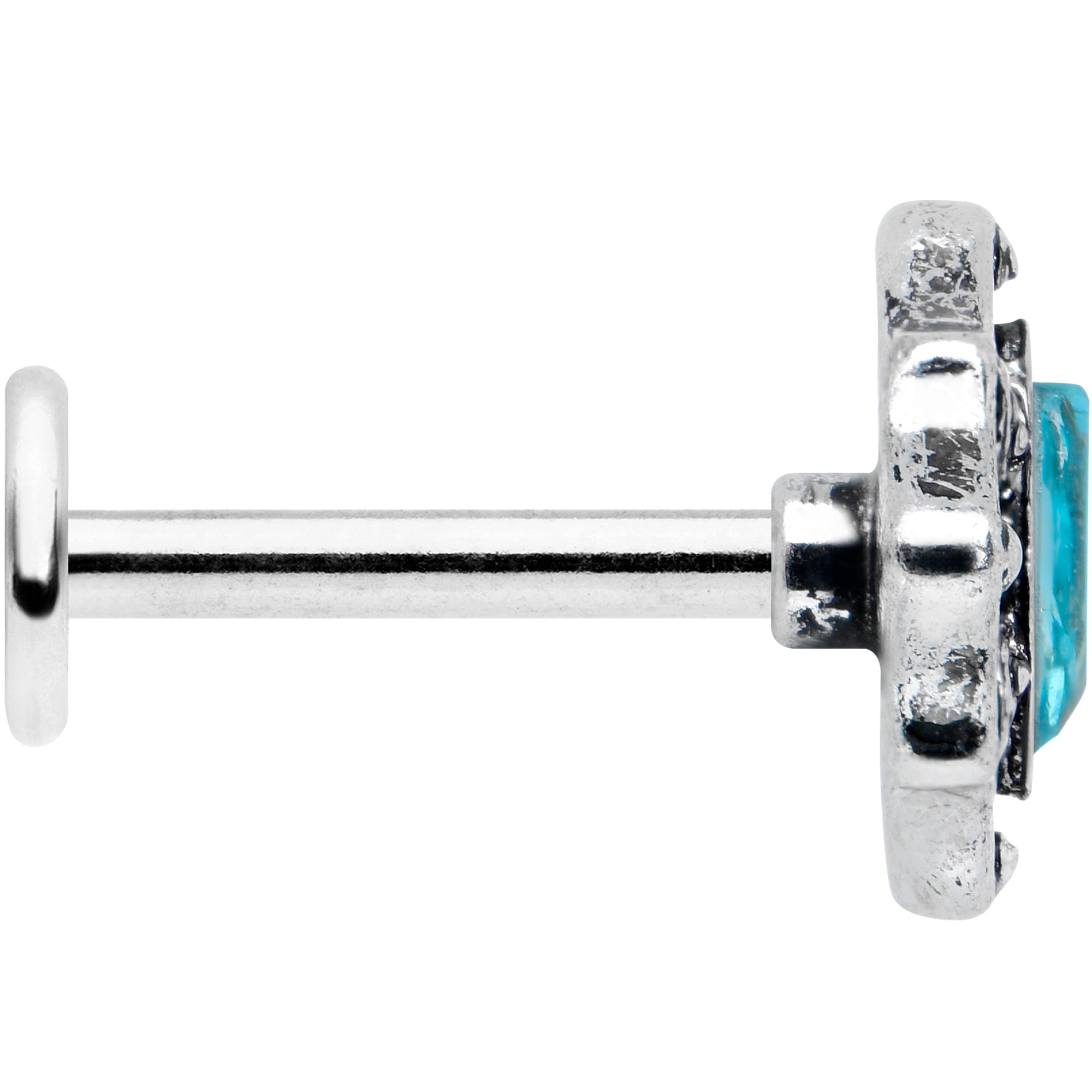 16G 5/16 Blue Gem Retro Rhombus Labret Monroe Tragus