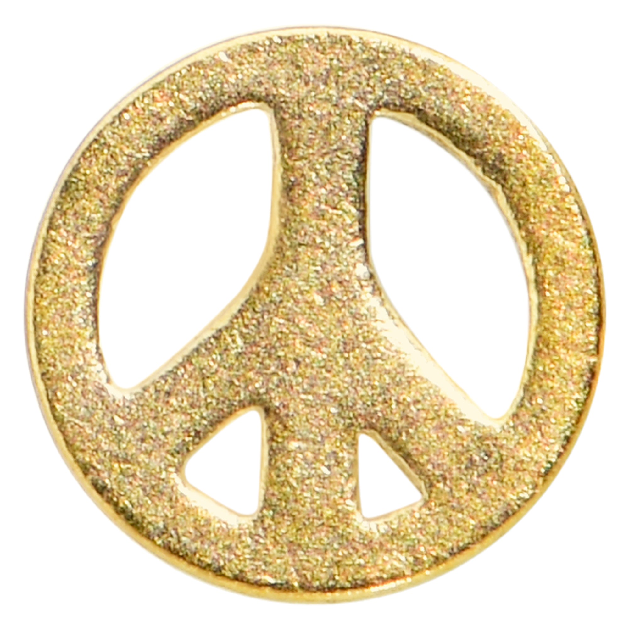 20G 1/4 Gold Tone Simple Peace Sign L Shape Nose Ring