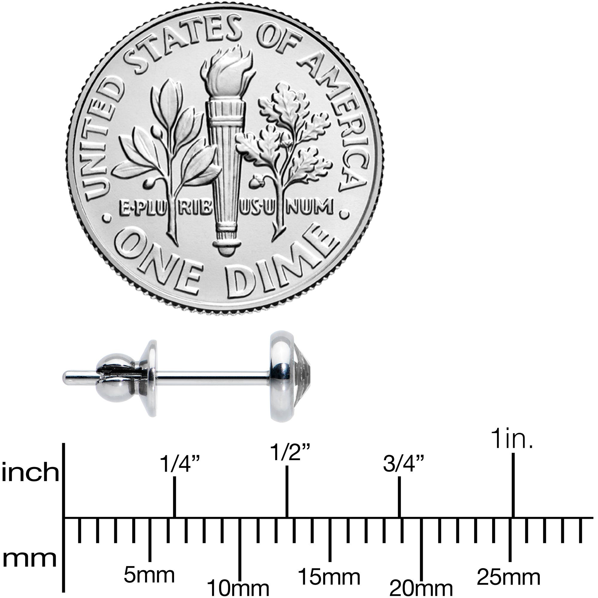 4mm Clear Crystal Implant Grade Titanium Stud Earrings