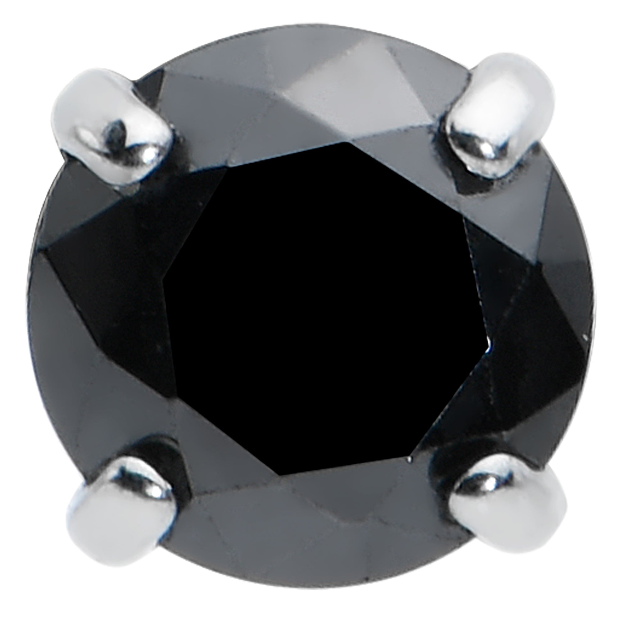 16G 5/16 Black CZ G23 Titanium Threadless Flower Labret Tragus