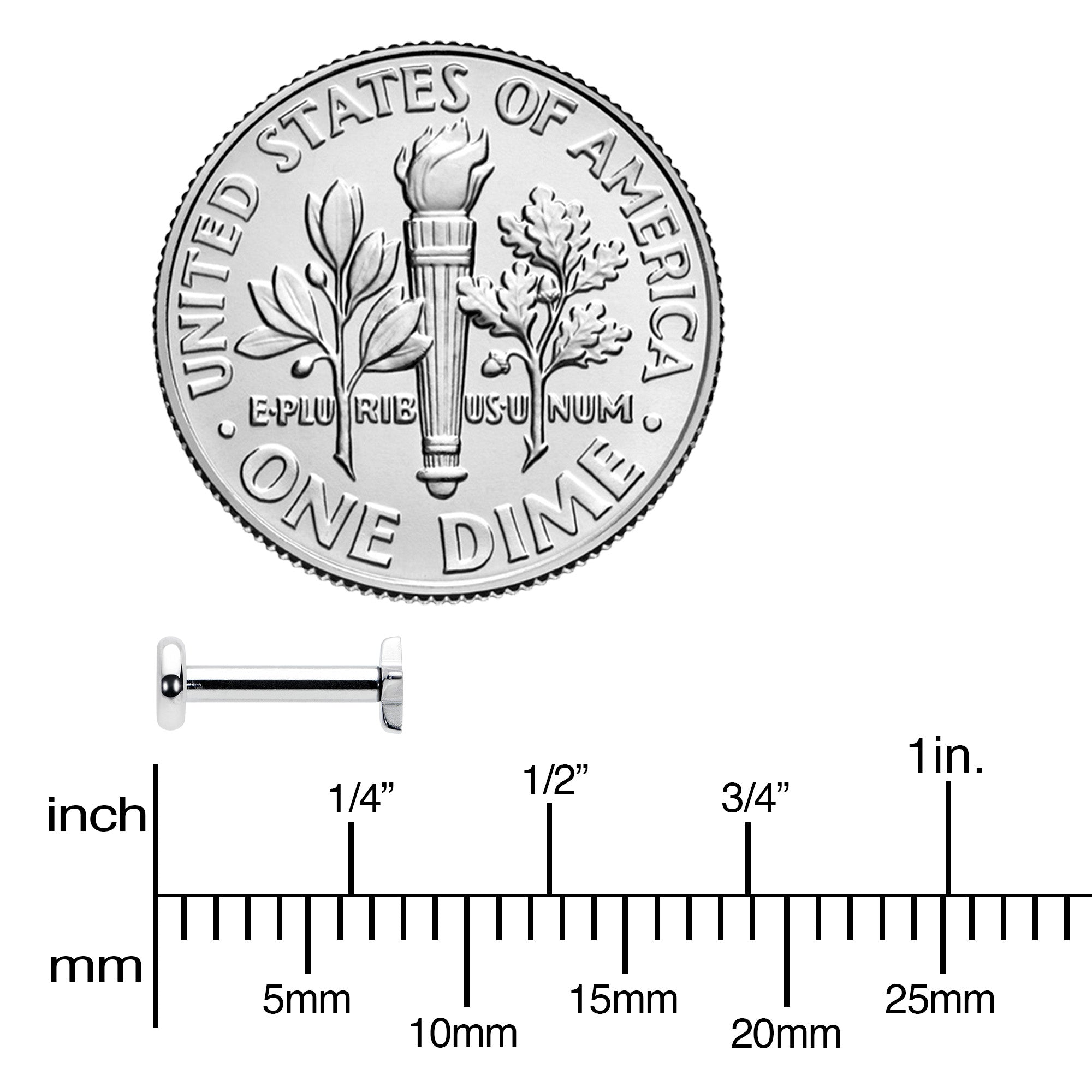 16G 1/4 G23 Titanium Super Star Internal Thread Labret Monroe Tragus