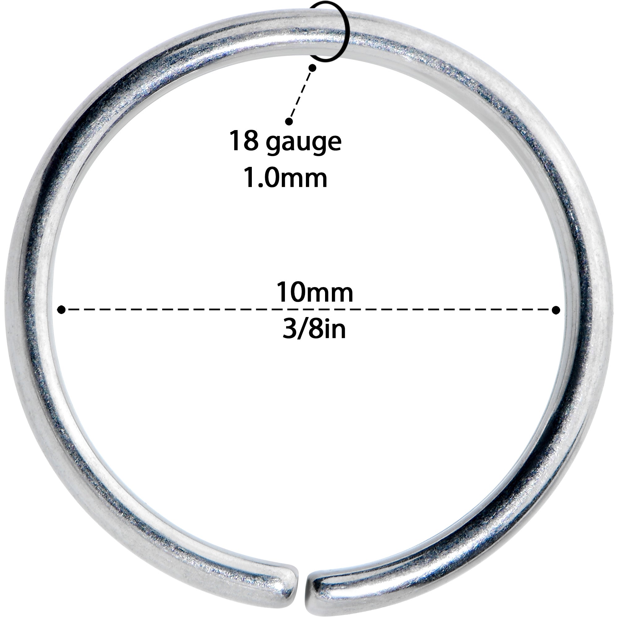 18G 3/8 Grade 23 Titanium Bendable Hoop Ring