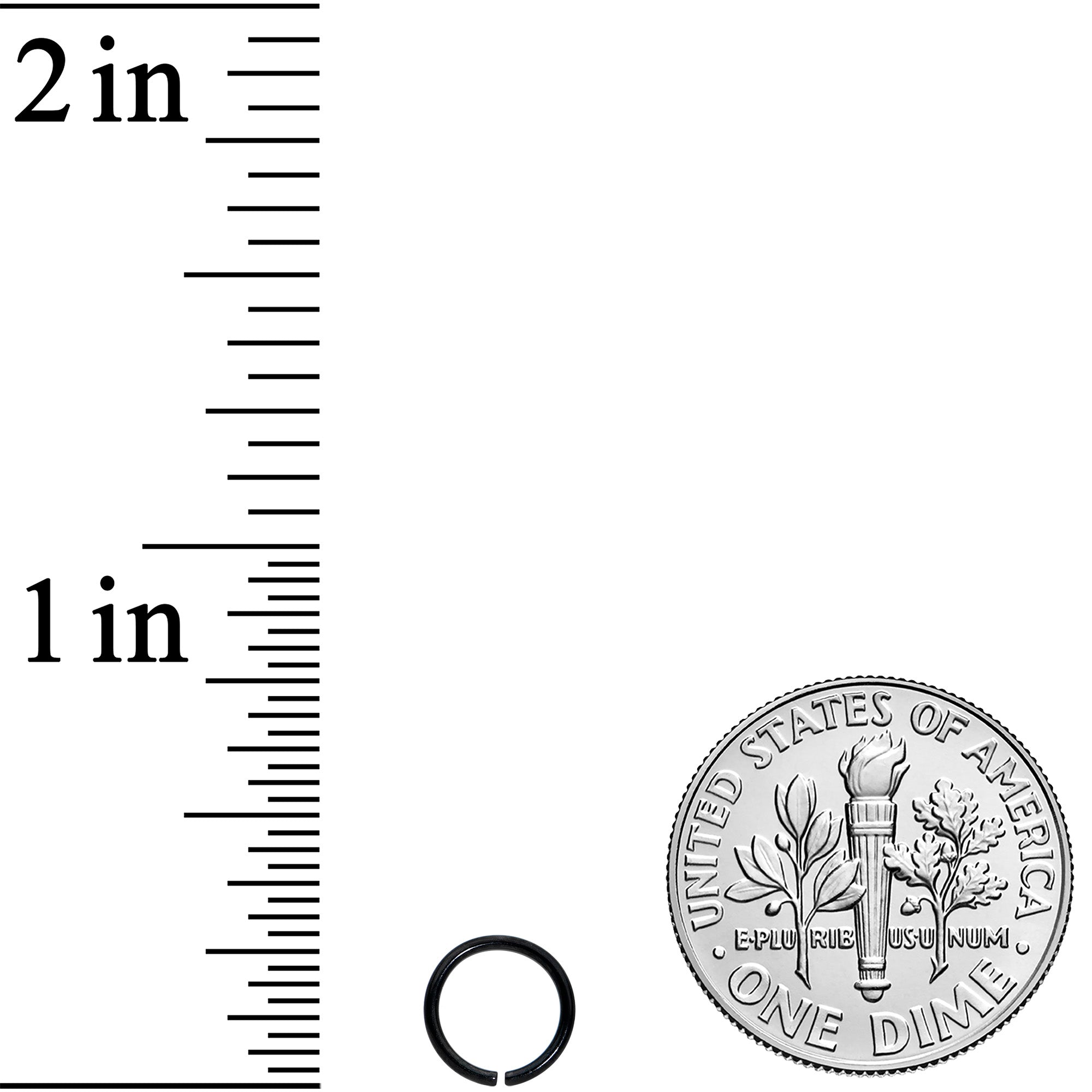 20G 1/4 Black PVD Grade 23 Titanium Bendable Hoop Ring