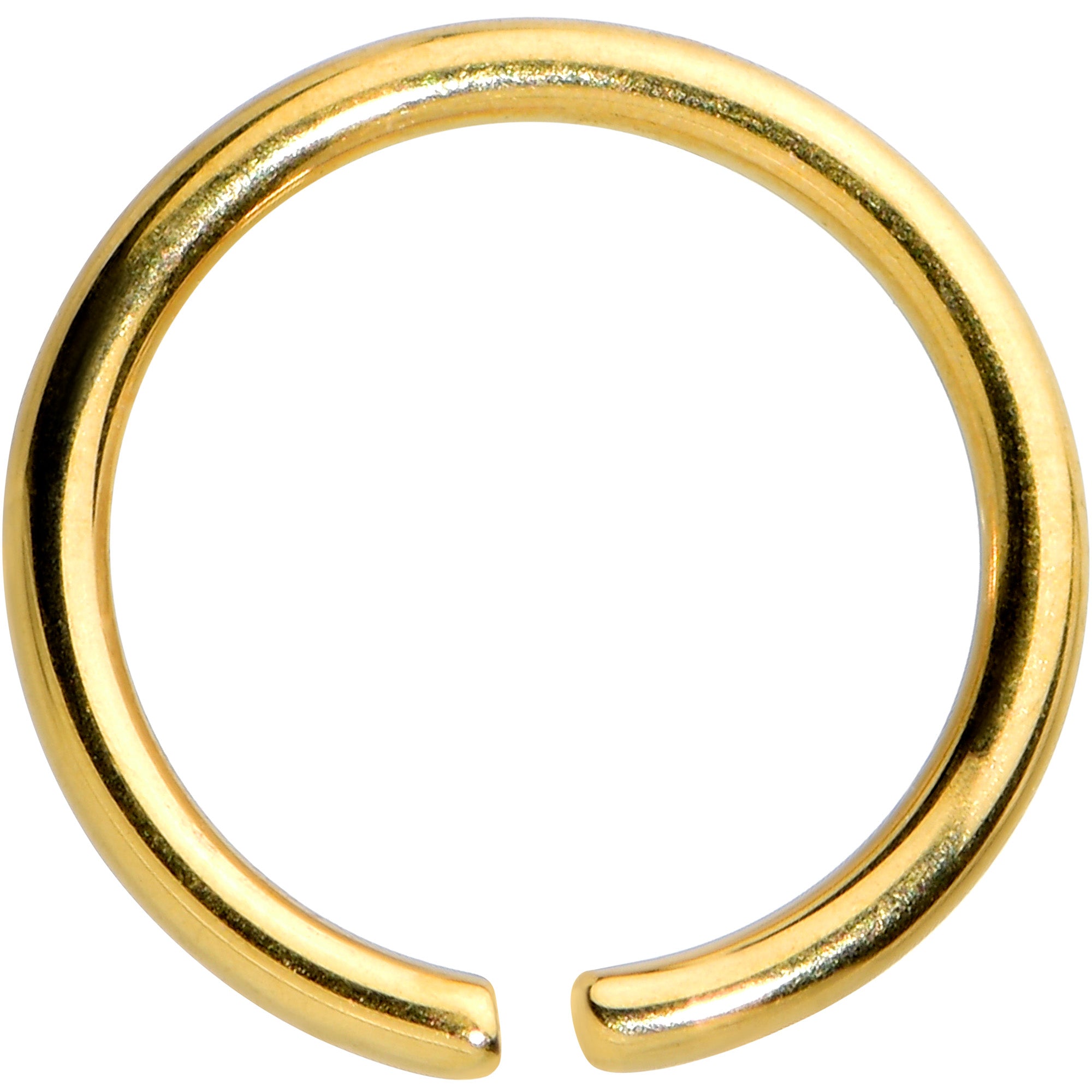20G 1/4 Gold Tone PVD Grade 23 Titanium Bendable Hoop Ring