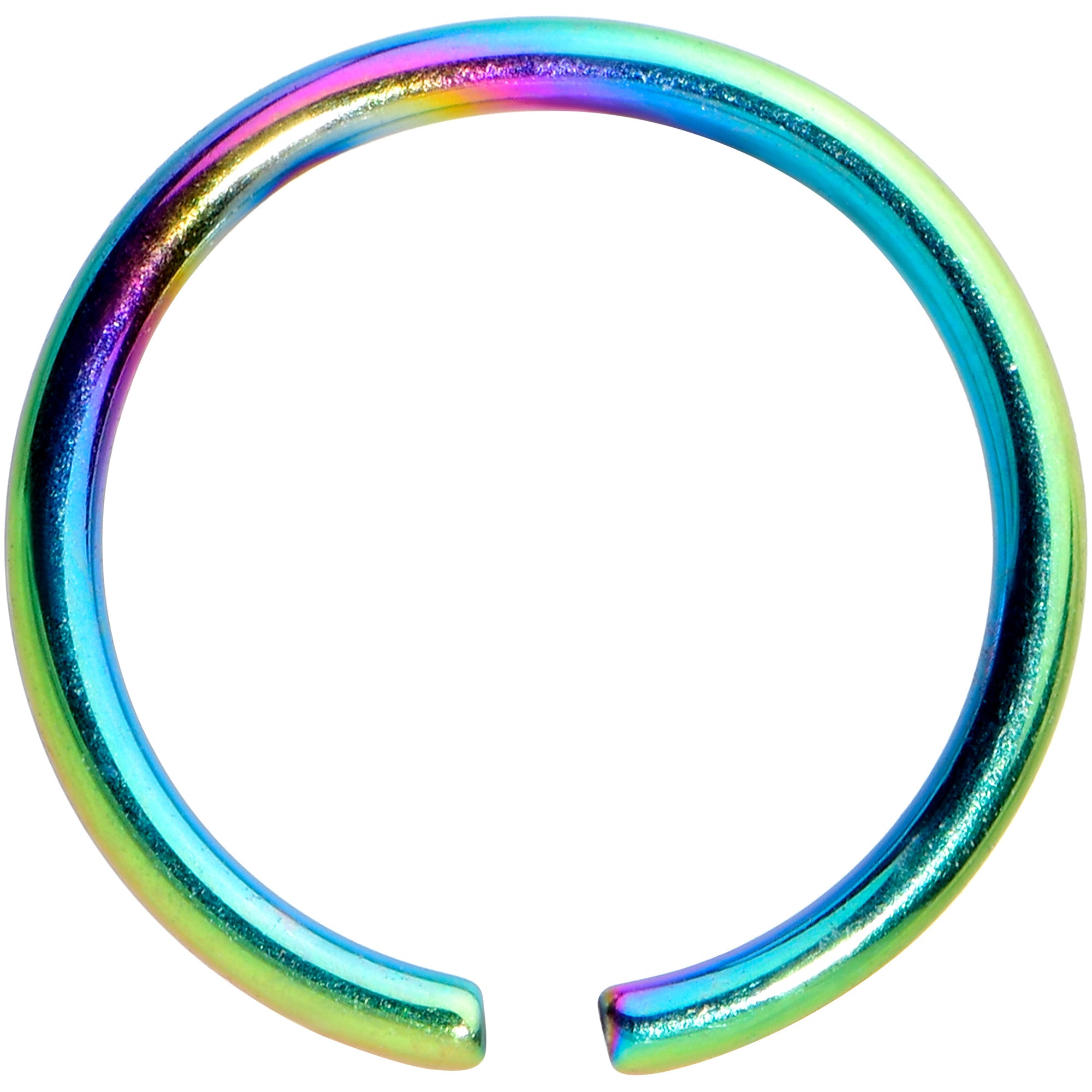 20G 7mm Rainbow PVD Grade 23 Titanium Bendable Hoop Ring