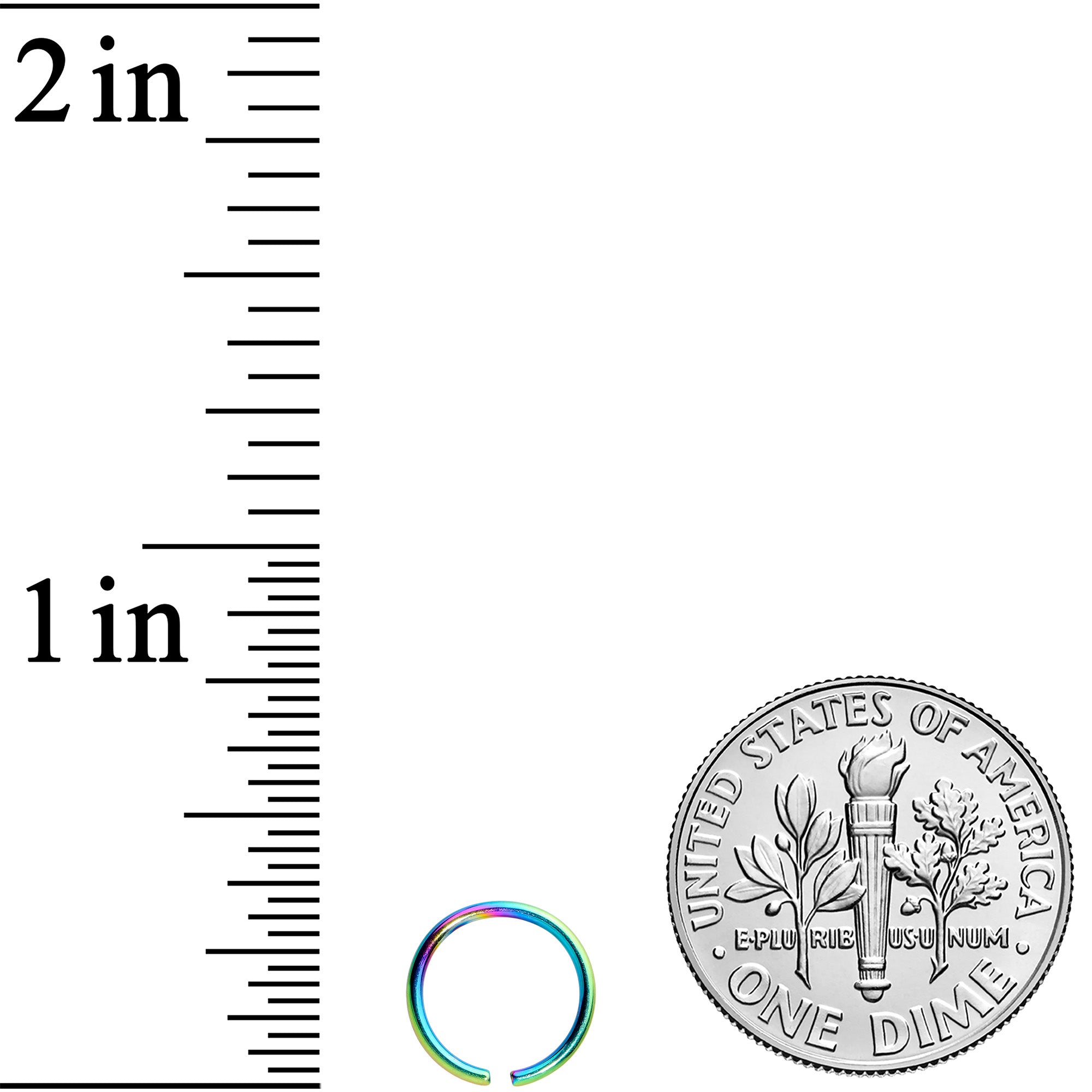 20G 7mm Rainbow PVD Grade 23 Titanium Bendable Hoop Ring