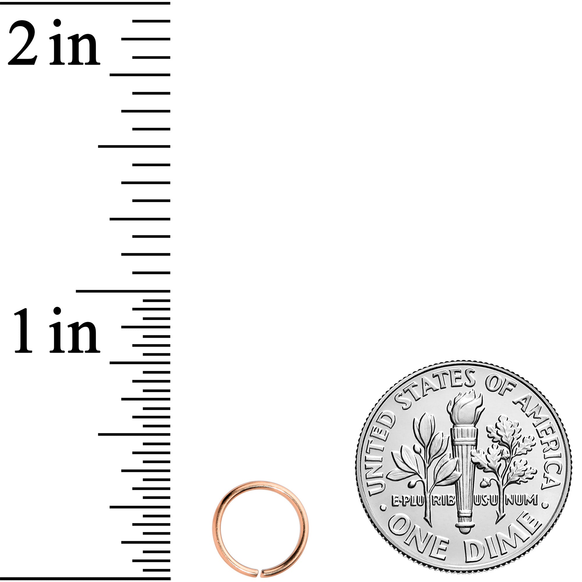 20G 7mm Rose Gold Tone PVD Grade 23 Titanium Bendable Hoop Ring