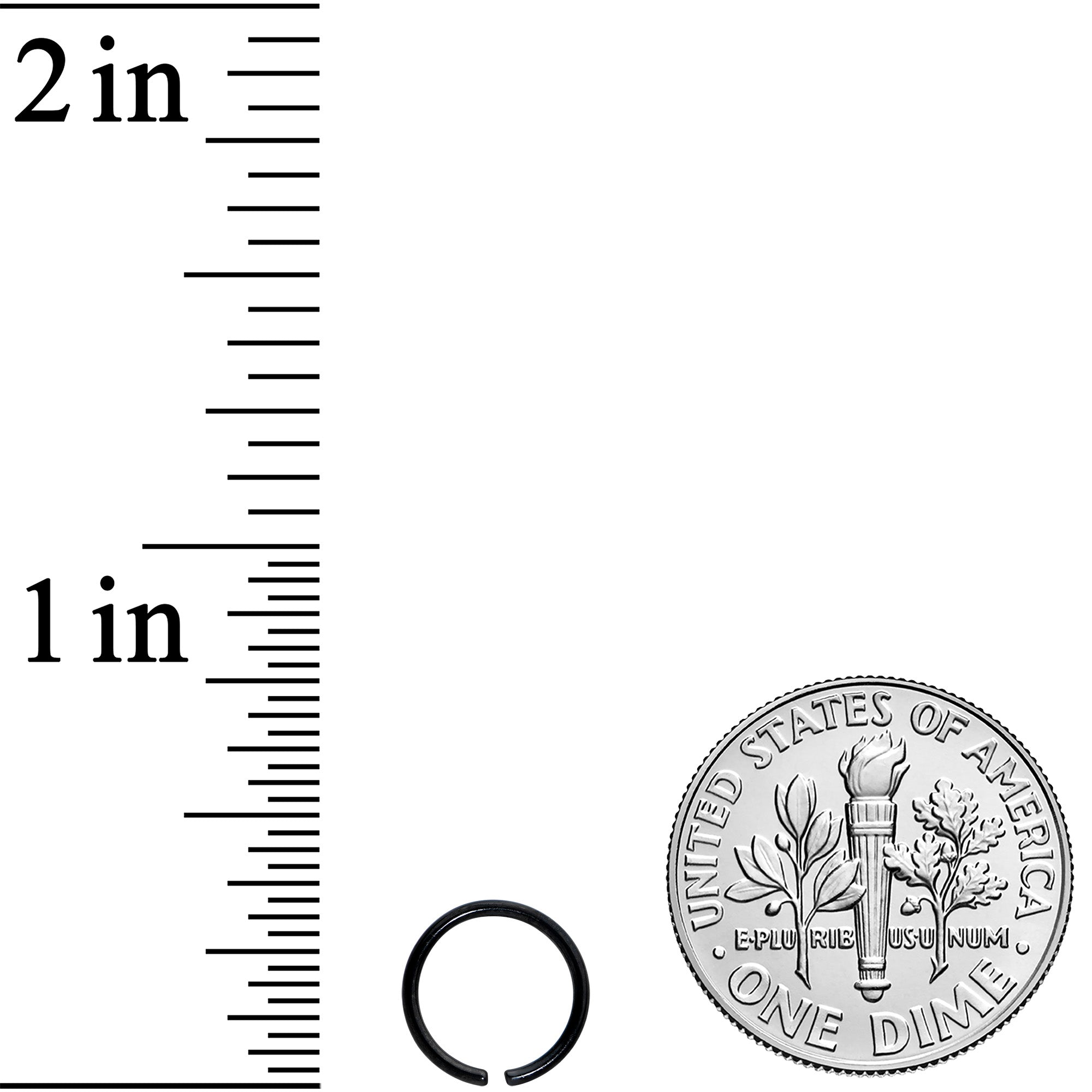 20G 7mm Black PVD Grade 23 Titanium Bendable Hoop Ring