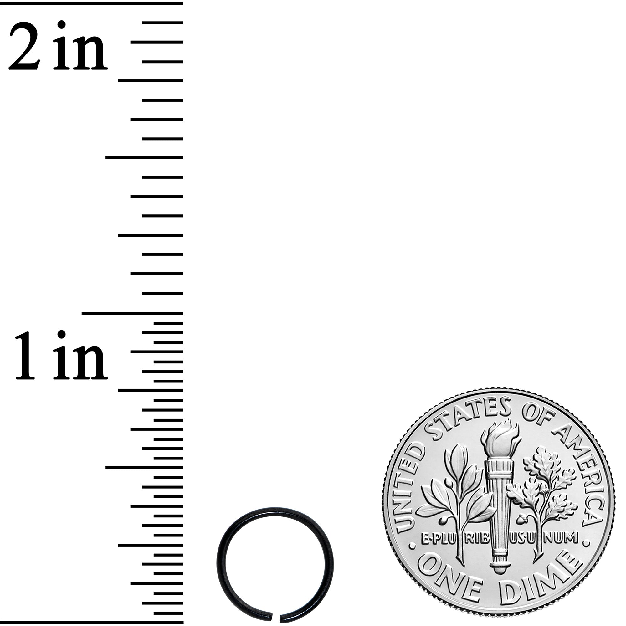 20G 5/16 Black PVD Grade 23 Titanium Bendable Hoop Ring