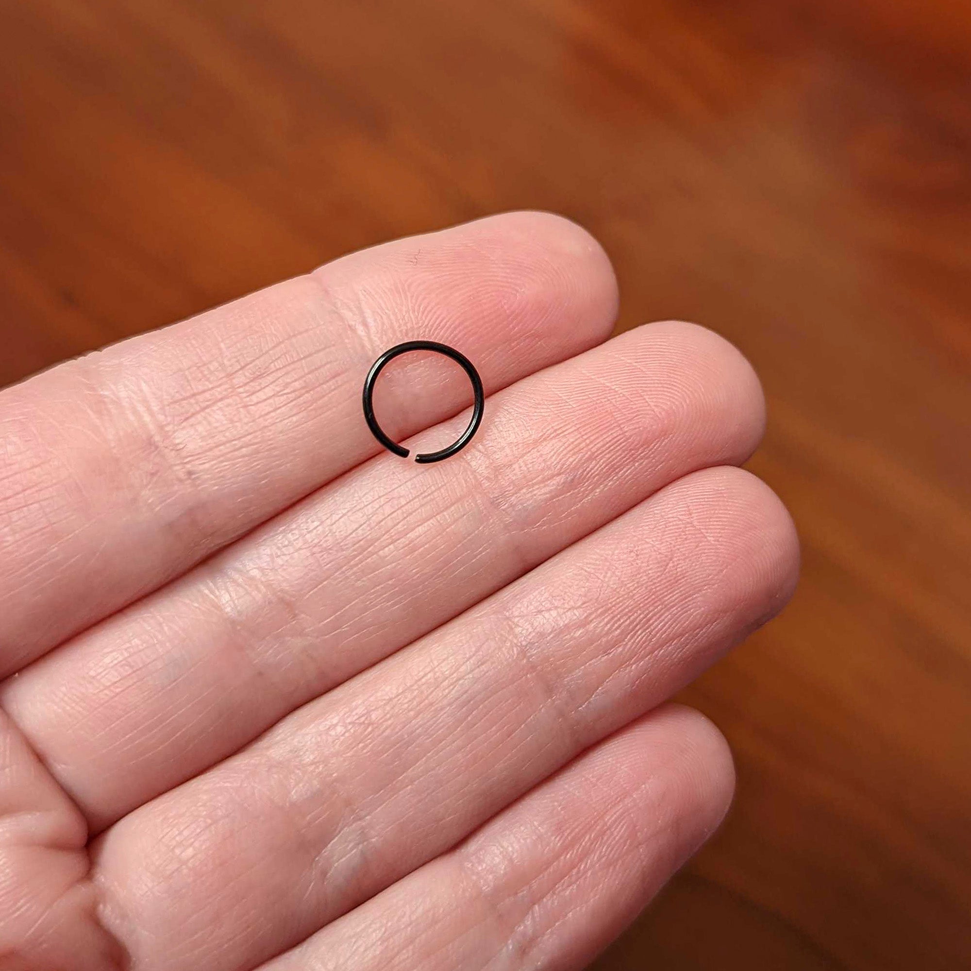 20G 5/16 Black PVD Grade 23 Titanium Bendable Hoop Ring