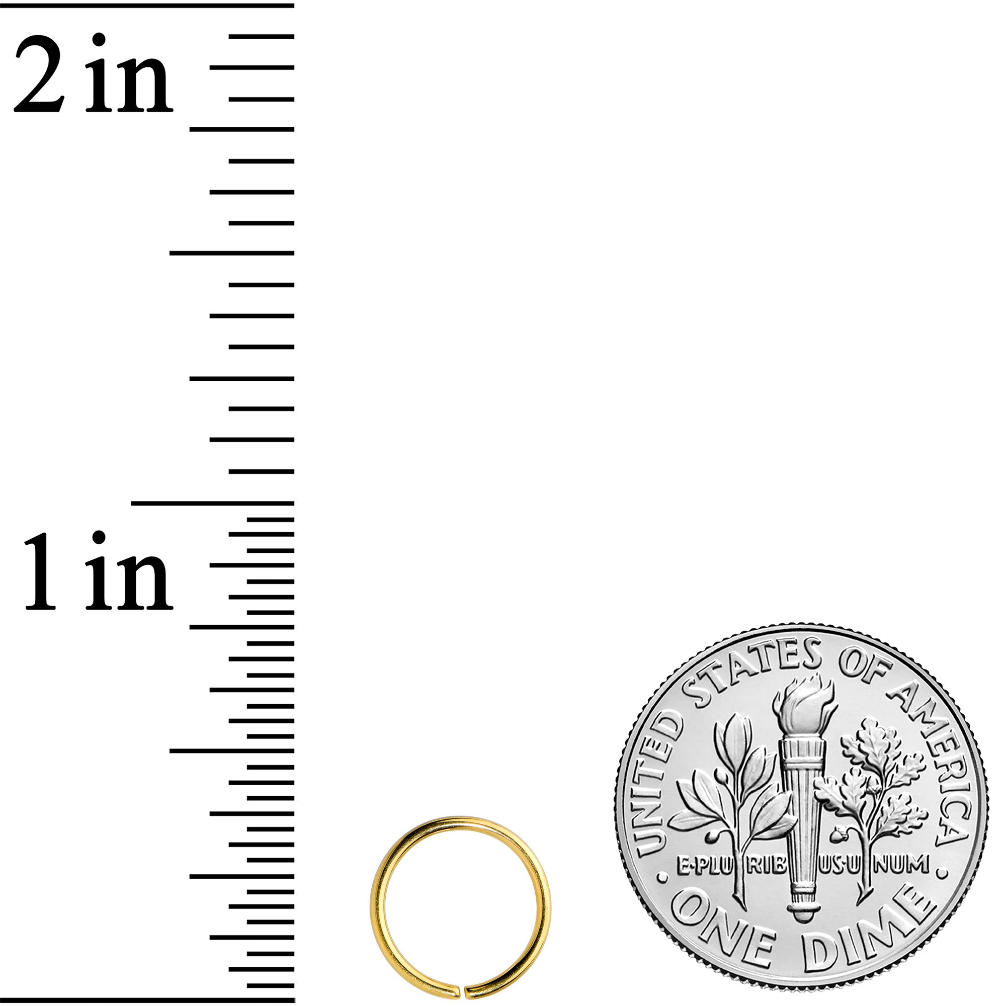 20G 5/16 Gold Tone PVD Grade 23 Titanium Bendable Hoop Ring