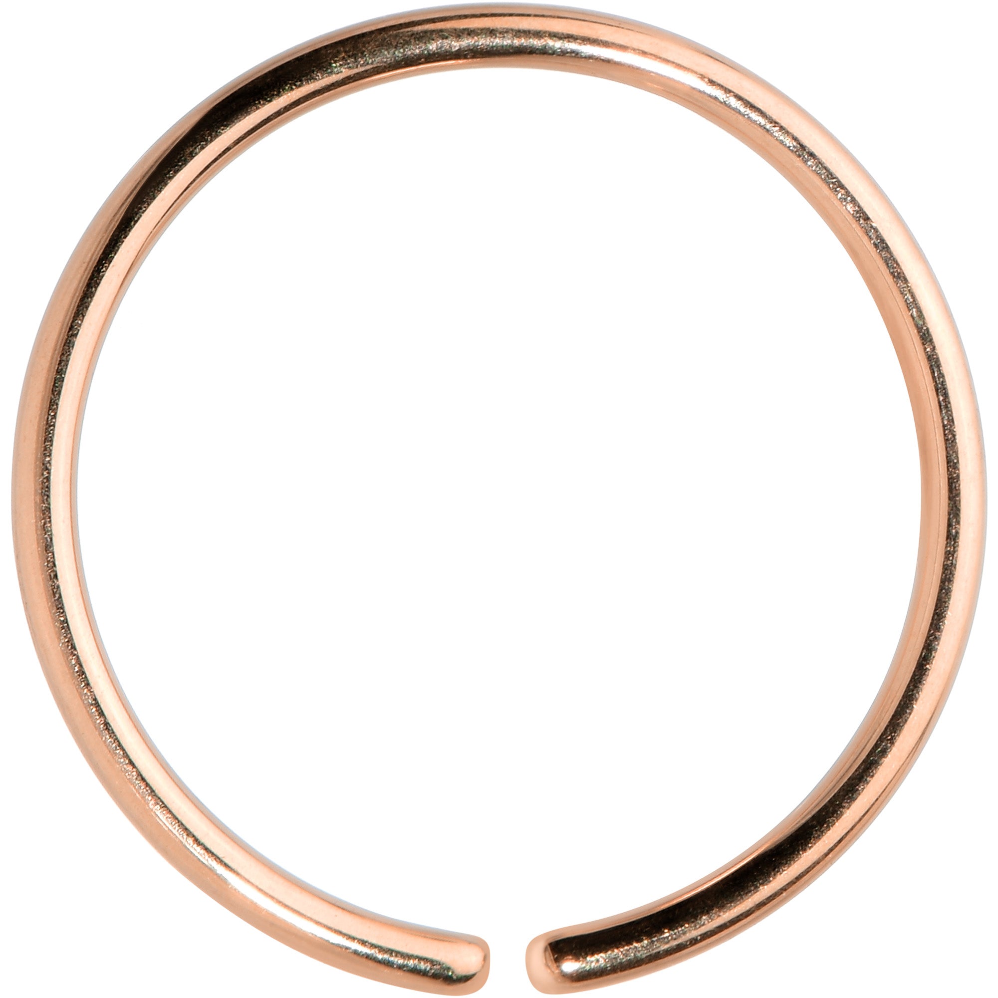 20G 3/8 Rose Gold Tone PVD Grade 23 Titanium Bendable Hoop Ring