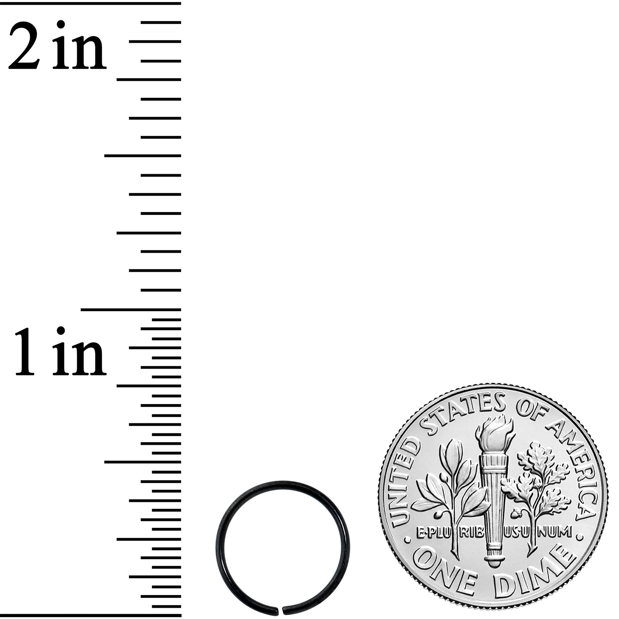 20G 3/8 Black PVD Grade 23 Titanium Bendable Hoop Ring