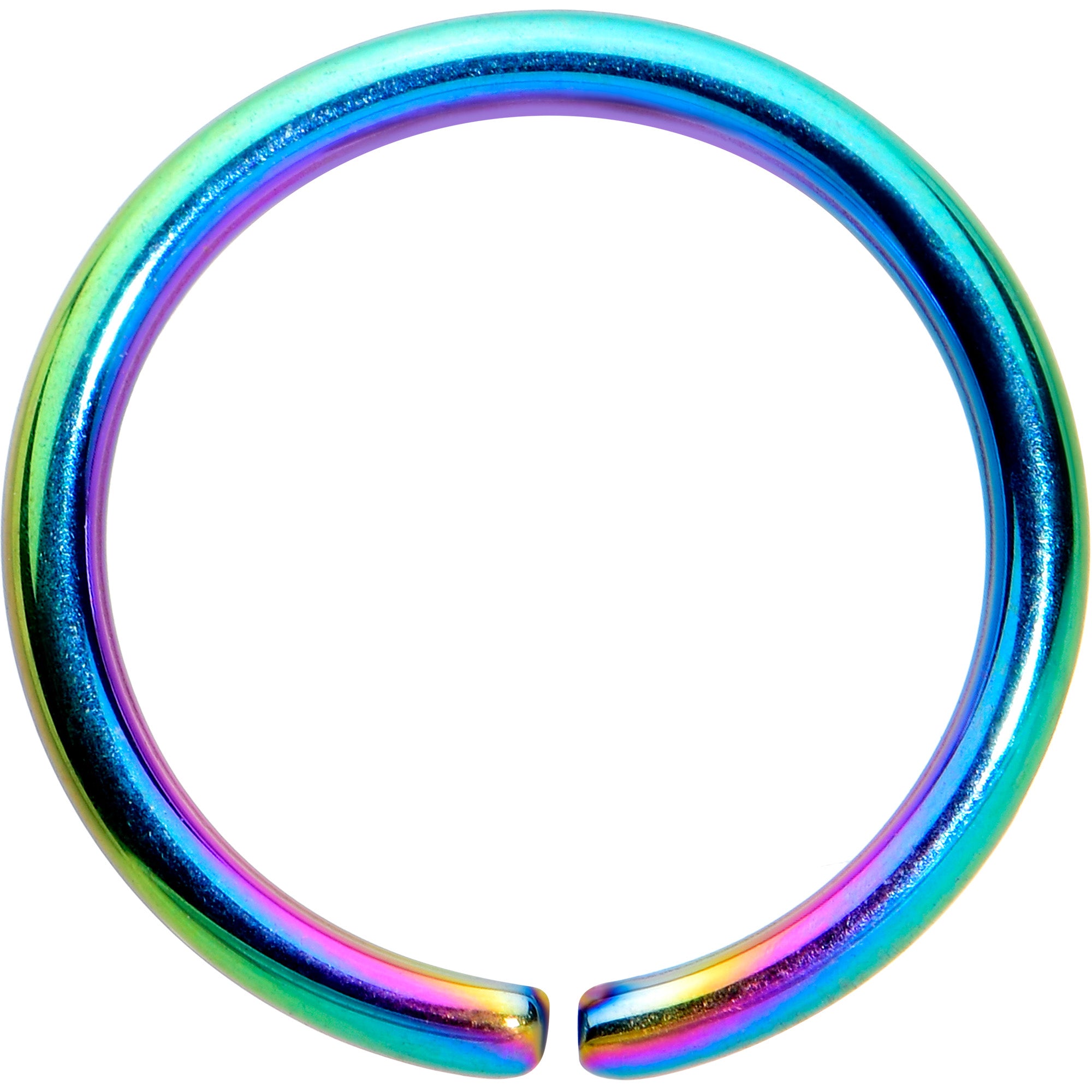 18G 5/16 Rainbow PVD Grade 23 Titanium Bendable Hoop Ring