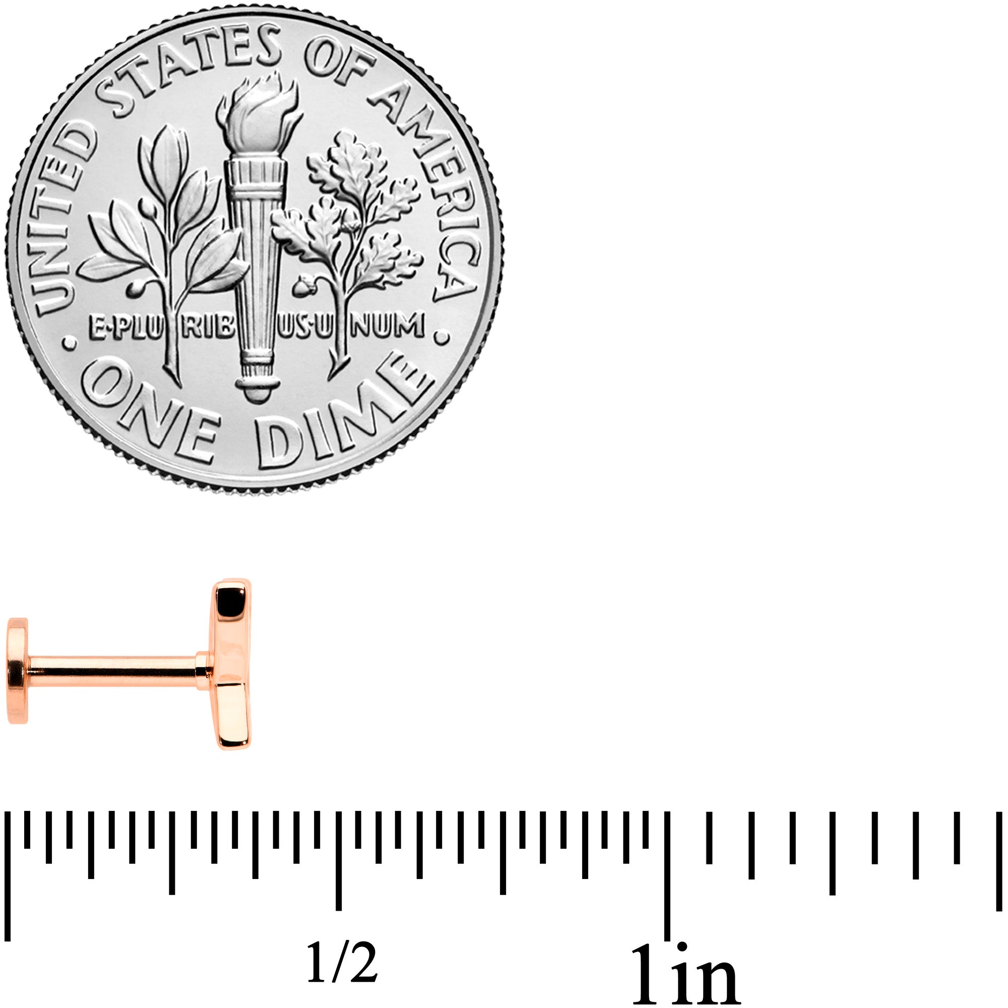 16G 1/4 CZ Gem Rosy Hue Butterfly Internal Thread Labret Tragus