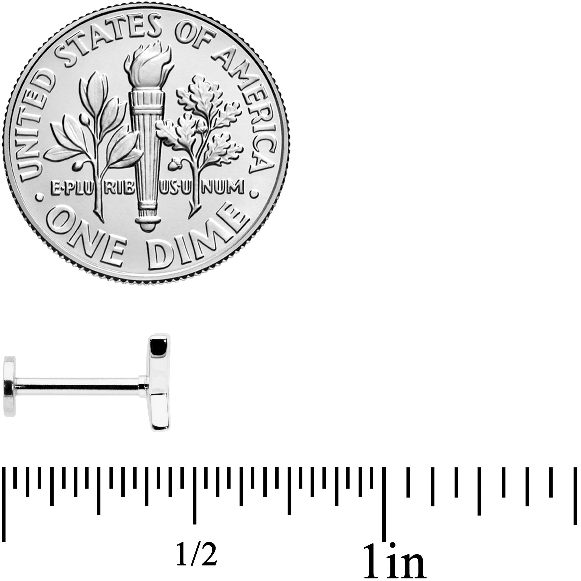 16G 5/16 Clear CZ Gem Butterfly Internally Threaded Labret Tragus