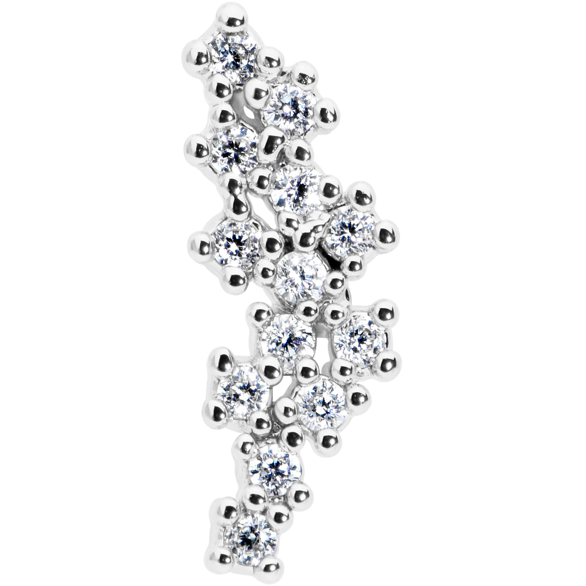 16G 5/16 CZ Gem Texture Arc Internal Thread Labret Monroe Tragus