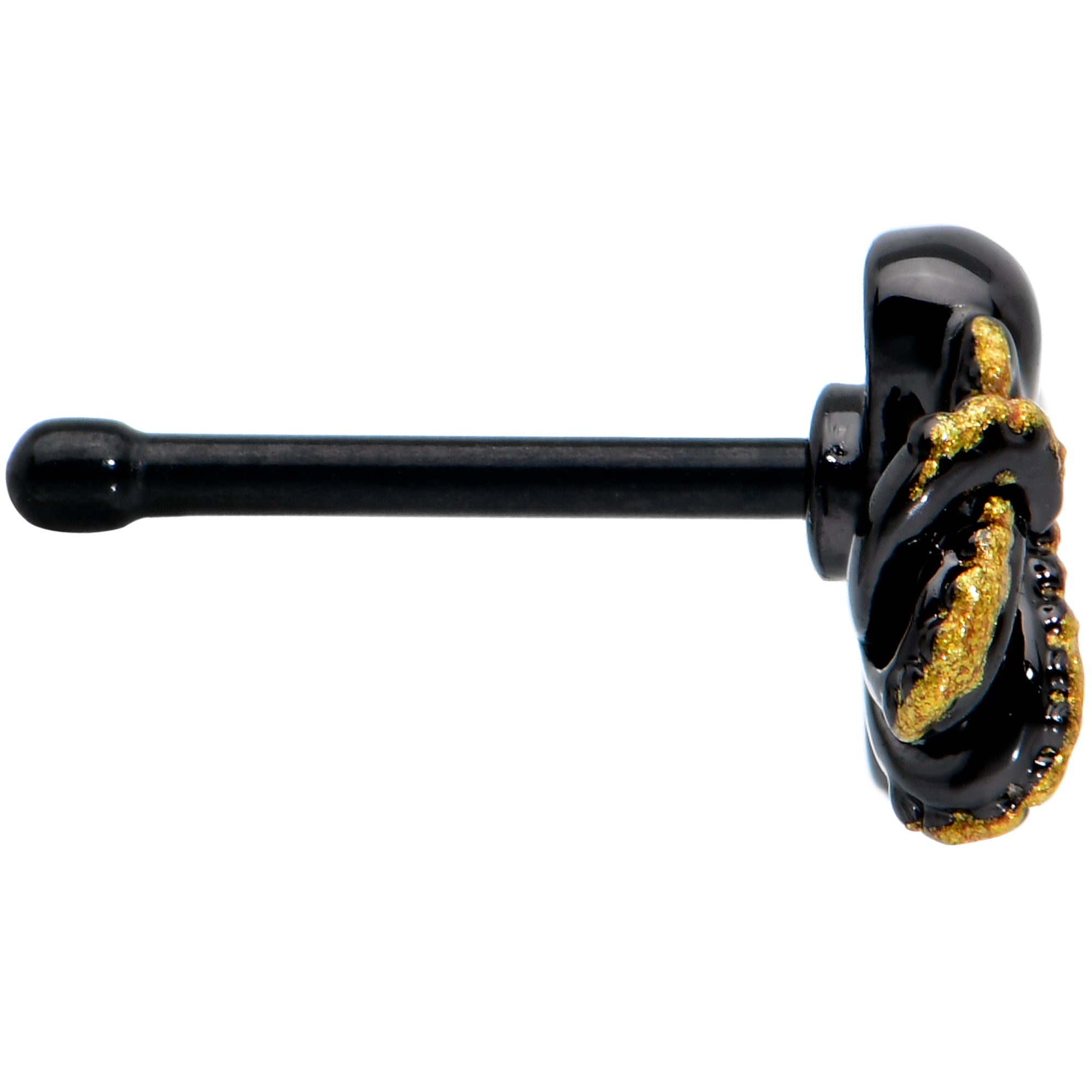 20G 1/4 Black Understated Octopus Nose Bone