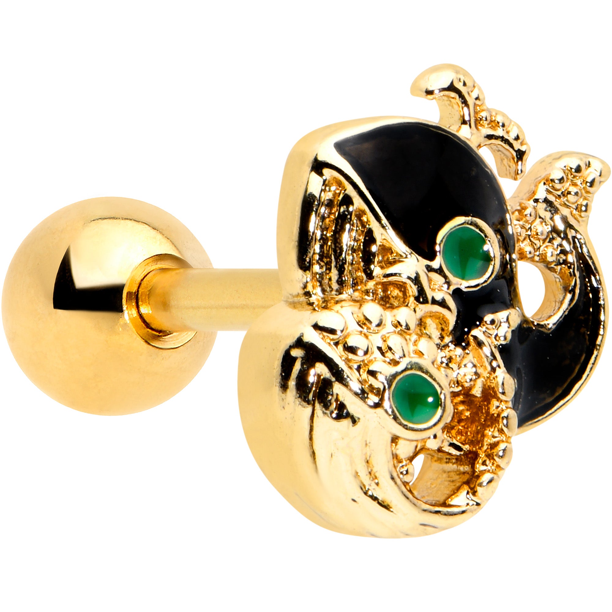 16G 1/4 Gold Tone Mom Baby Whale Orca Cartilage Tragus Earring