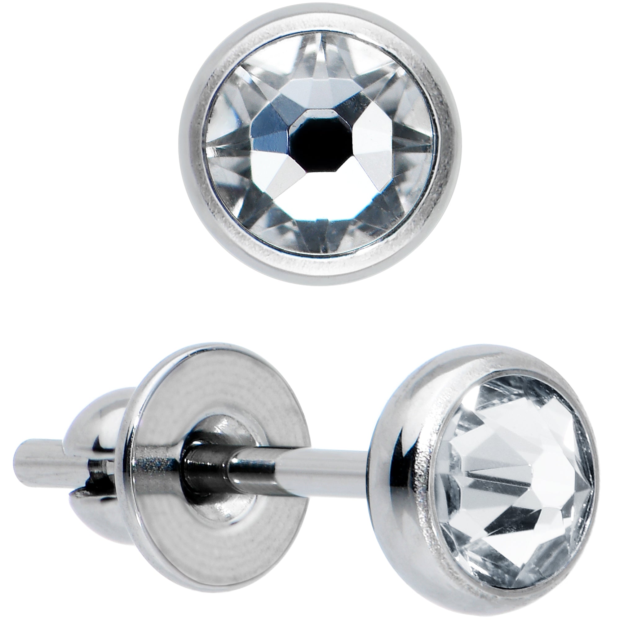 3mm Clear Crystal Implant Grade Titanium Stud Earrings