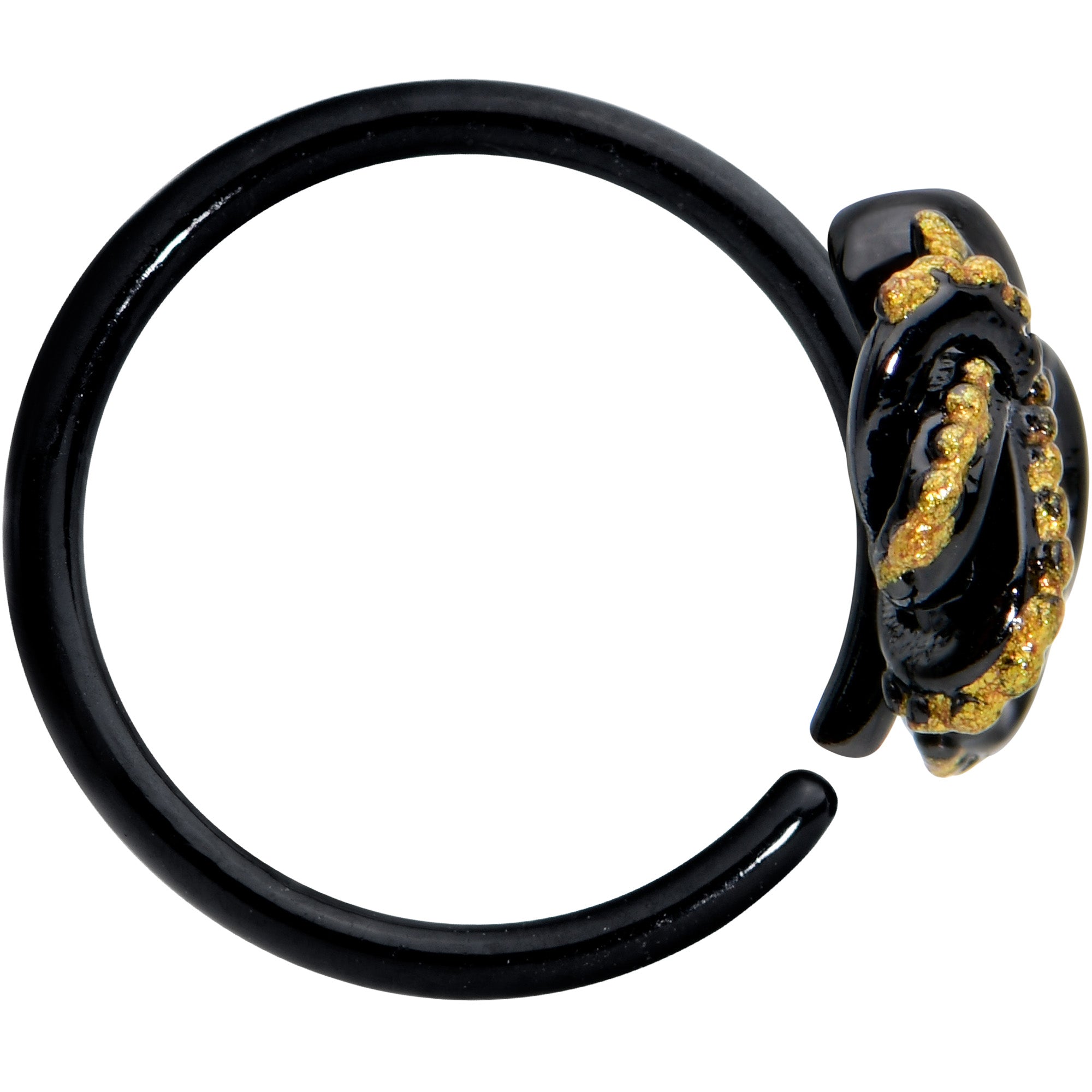 20G 5/16 Black Understated Octopus Cartilage Closure Ring