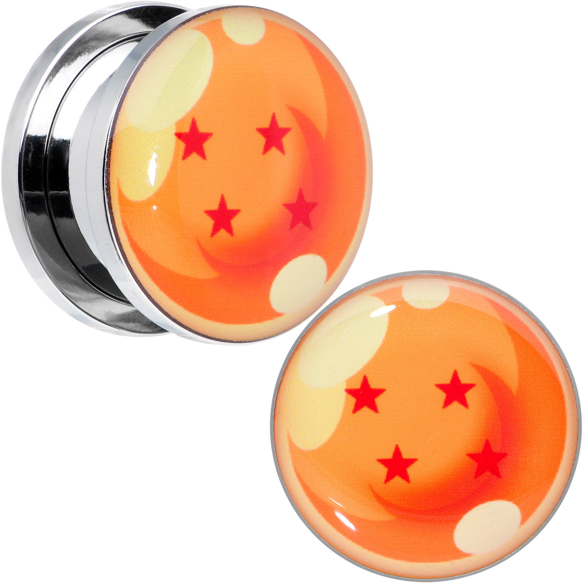 Licensed Dragonball Z Orange 4 Starball Screw Fit Plug Set