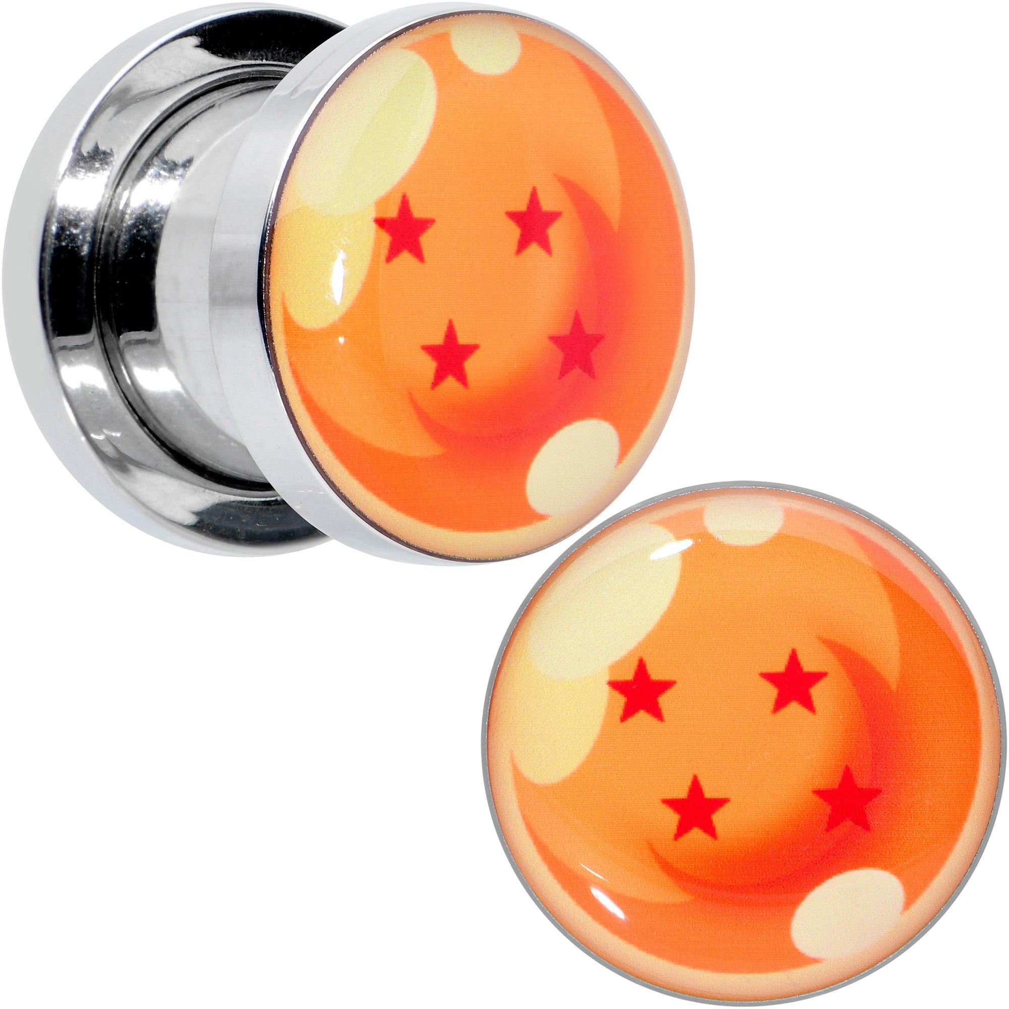 Licensed Dragonball Z Orange 4 Starball Screw Fit Plug Set