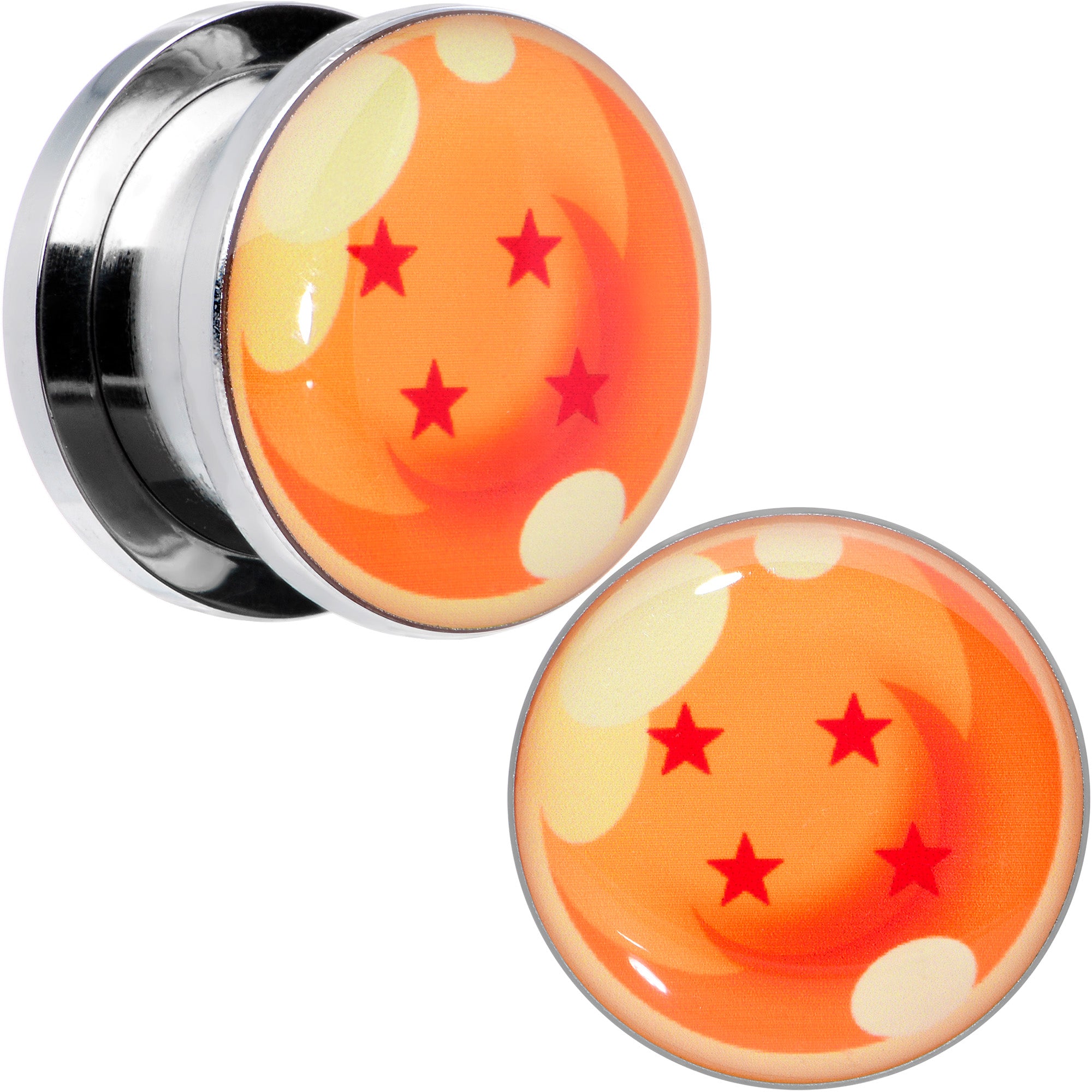 Licensed Dragonball Z Orange 4 Starball Screw Fit Plug Set