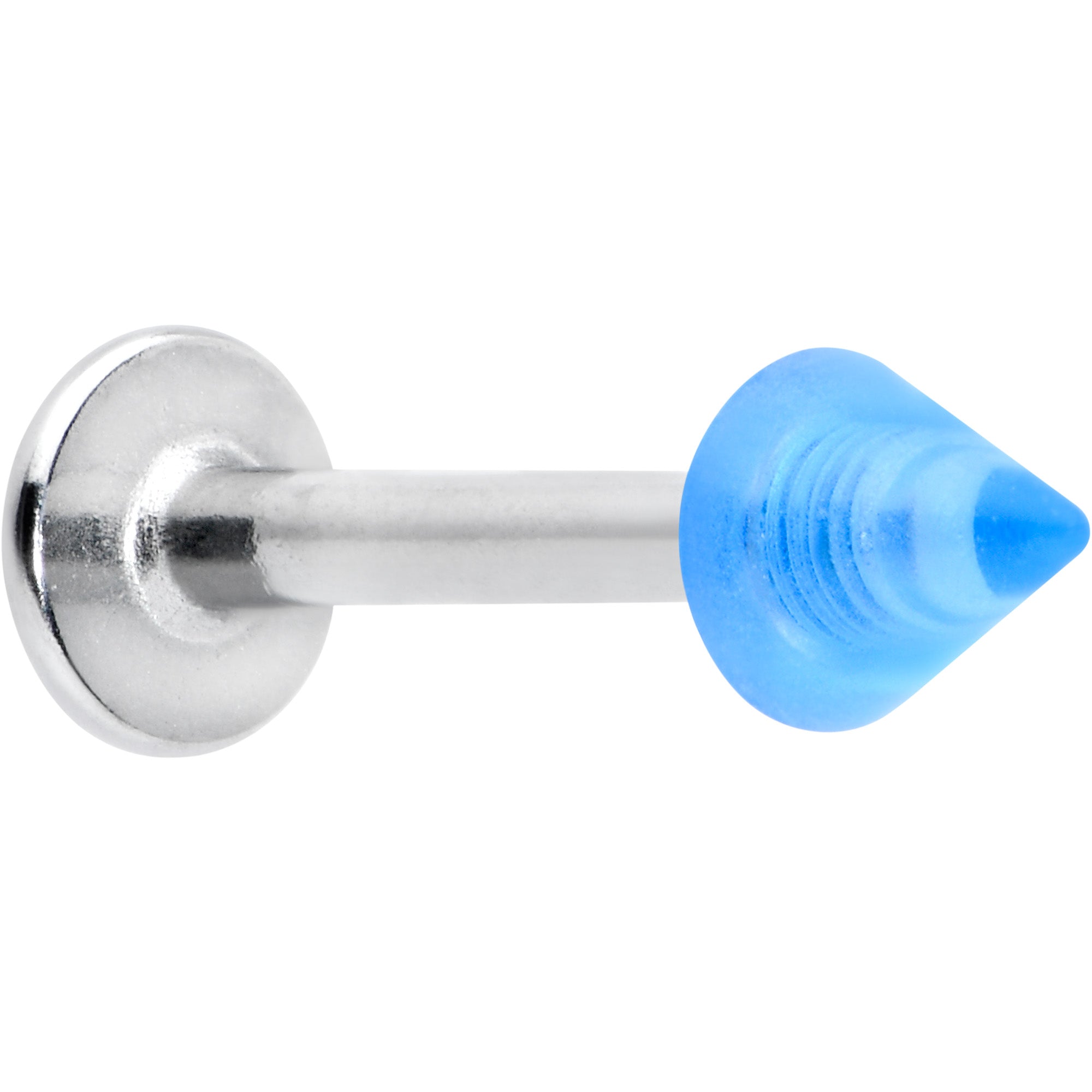 16G 5/16 Simple 3mm Blue Cone Labret Monroe Tragus