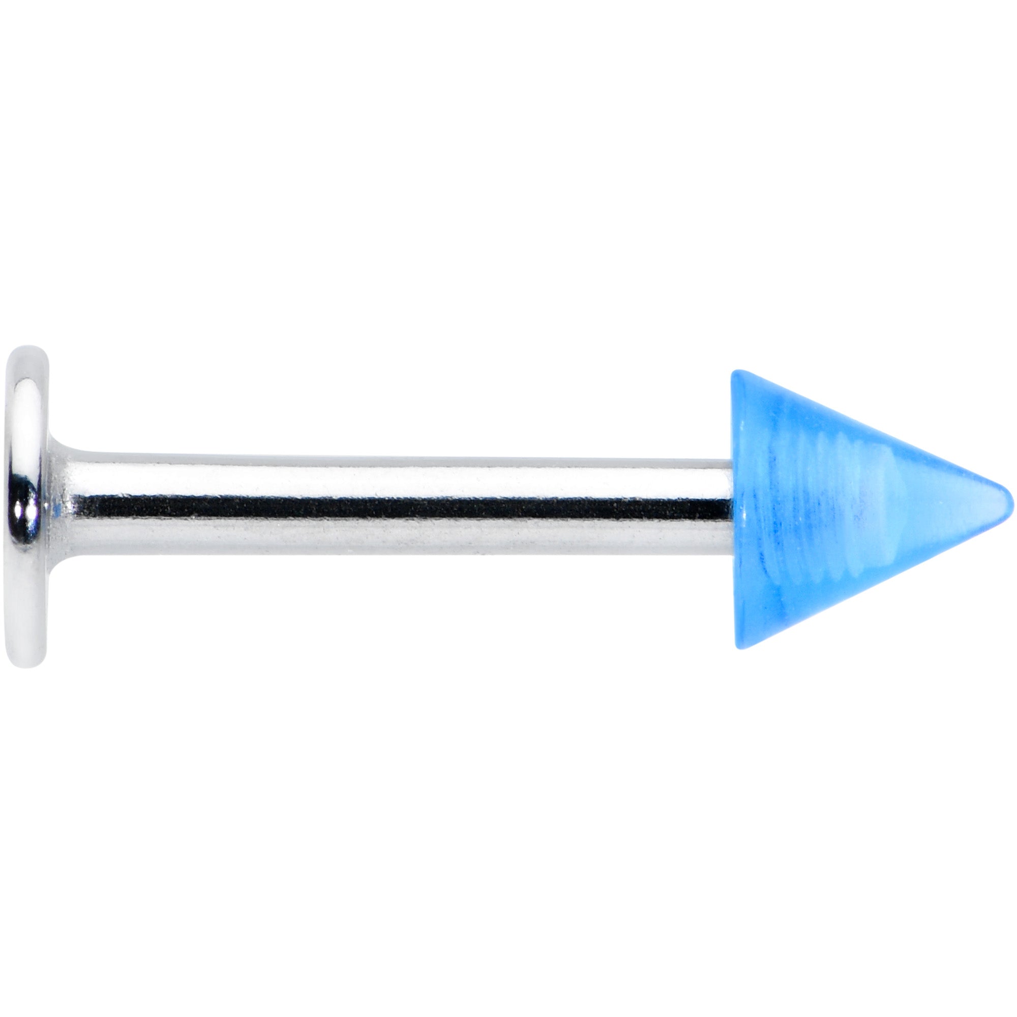 16G 5/16 Simple 3mm Blue Cone Labret Monroe Tragus