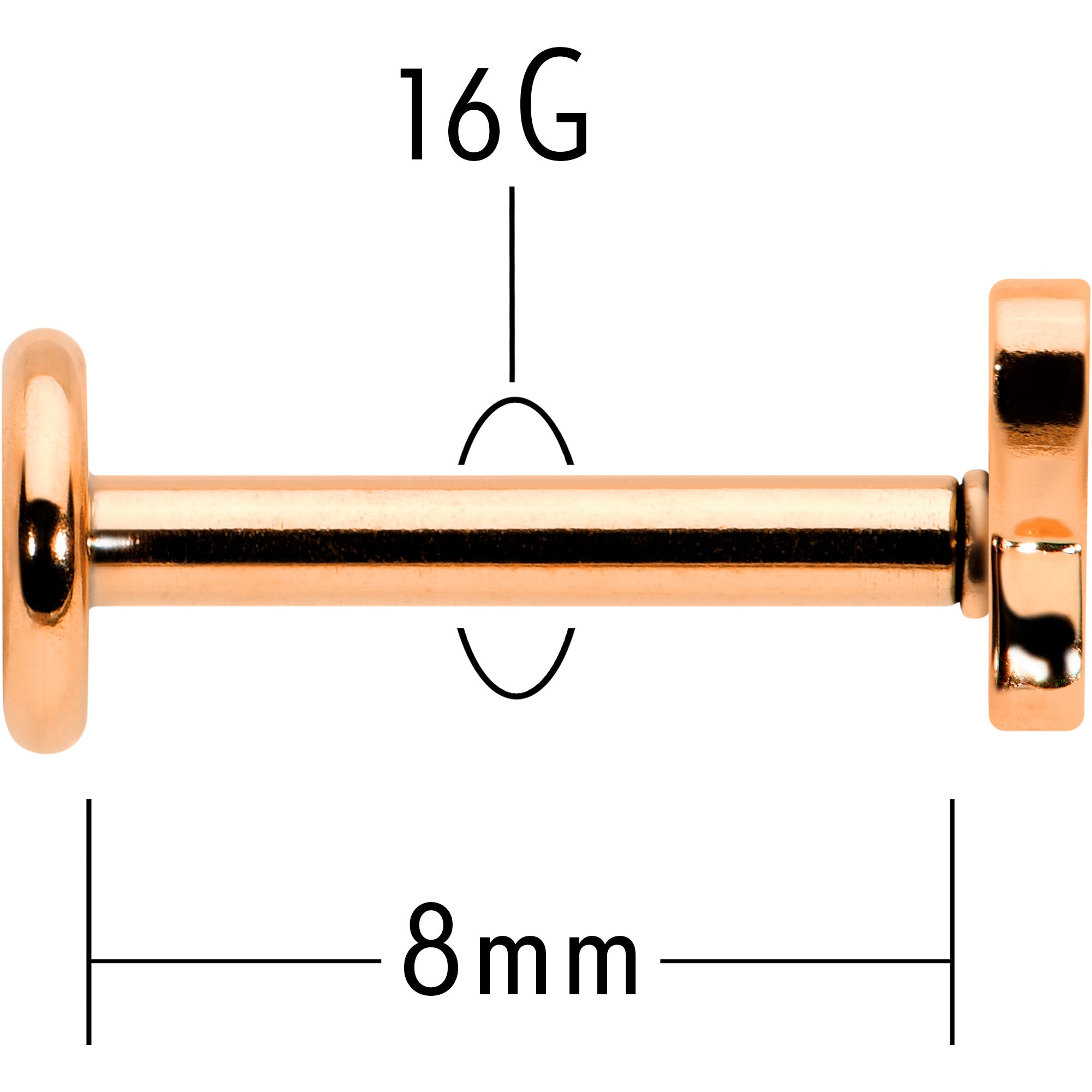 16G 5/16 Rosy Tone Simple Butterfly Internal Thread Labret Tragus