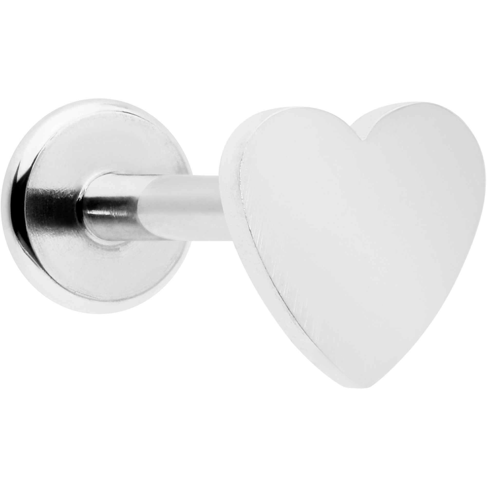 16G 5/16 Simple Heart Internally Threaded Labret Monroe Tragus