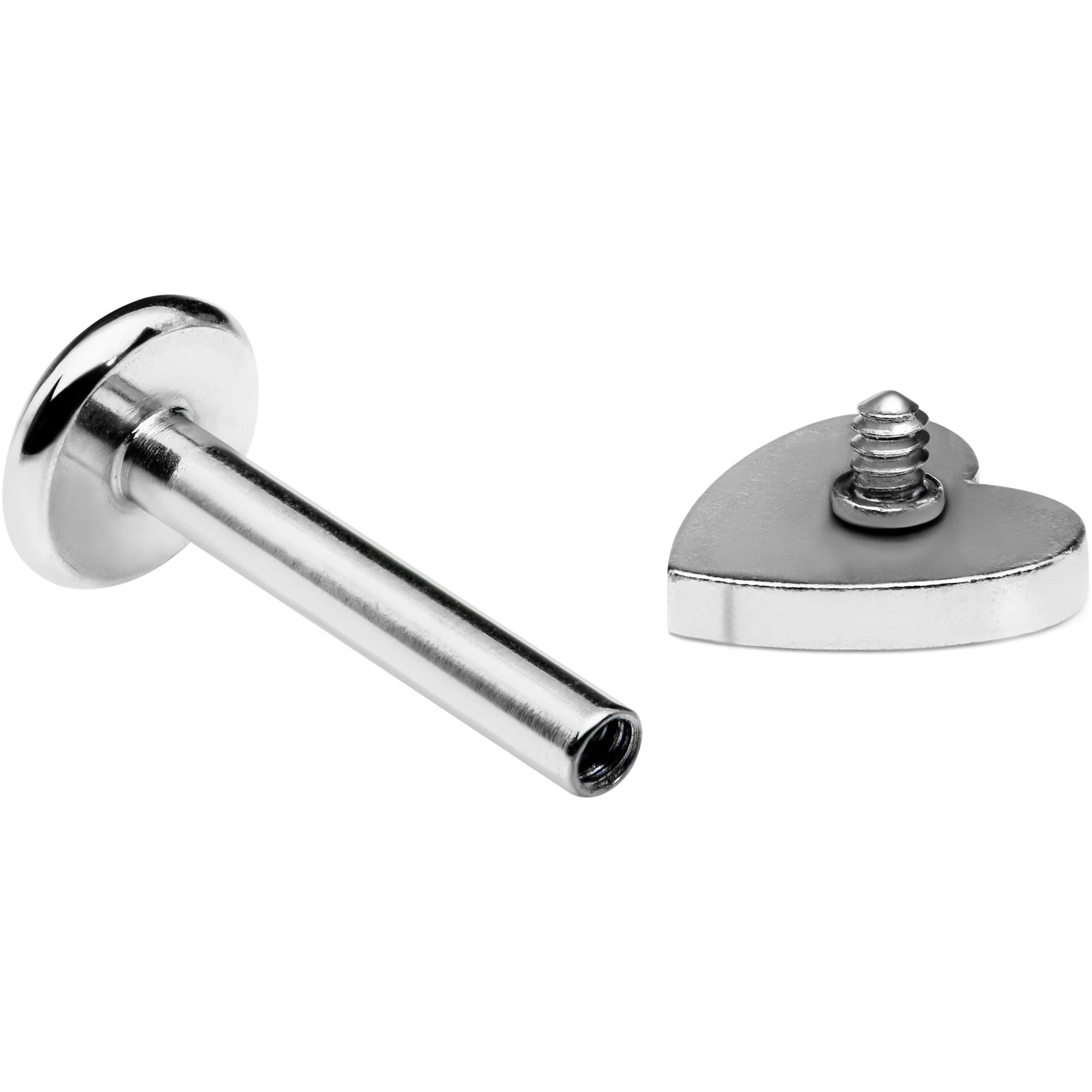 16G 5/16 Simple Heart Internally Threaded Labret Monroe Tragus