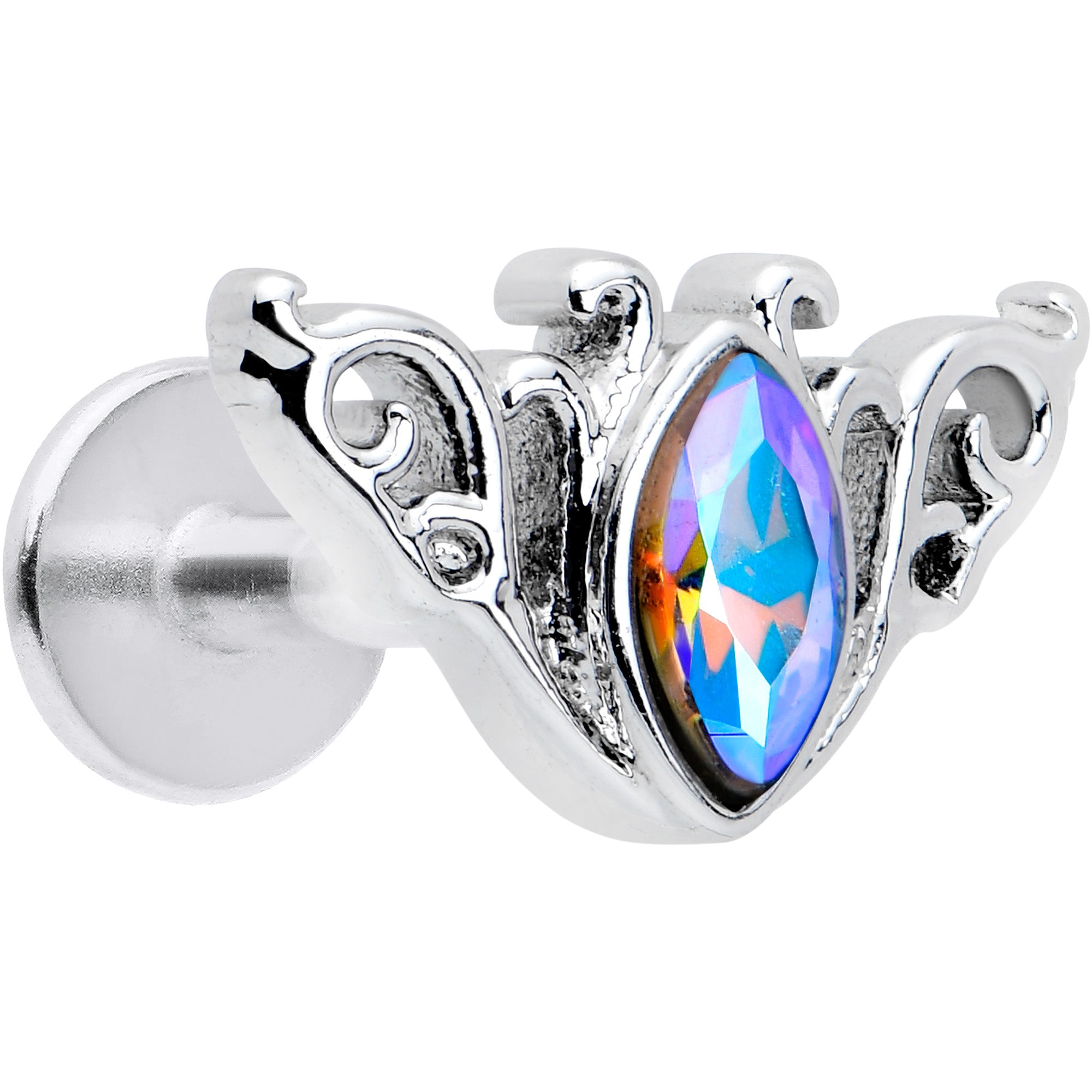 16G 1/4 Aurora Gem Deco Waves Labret