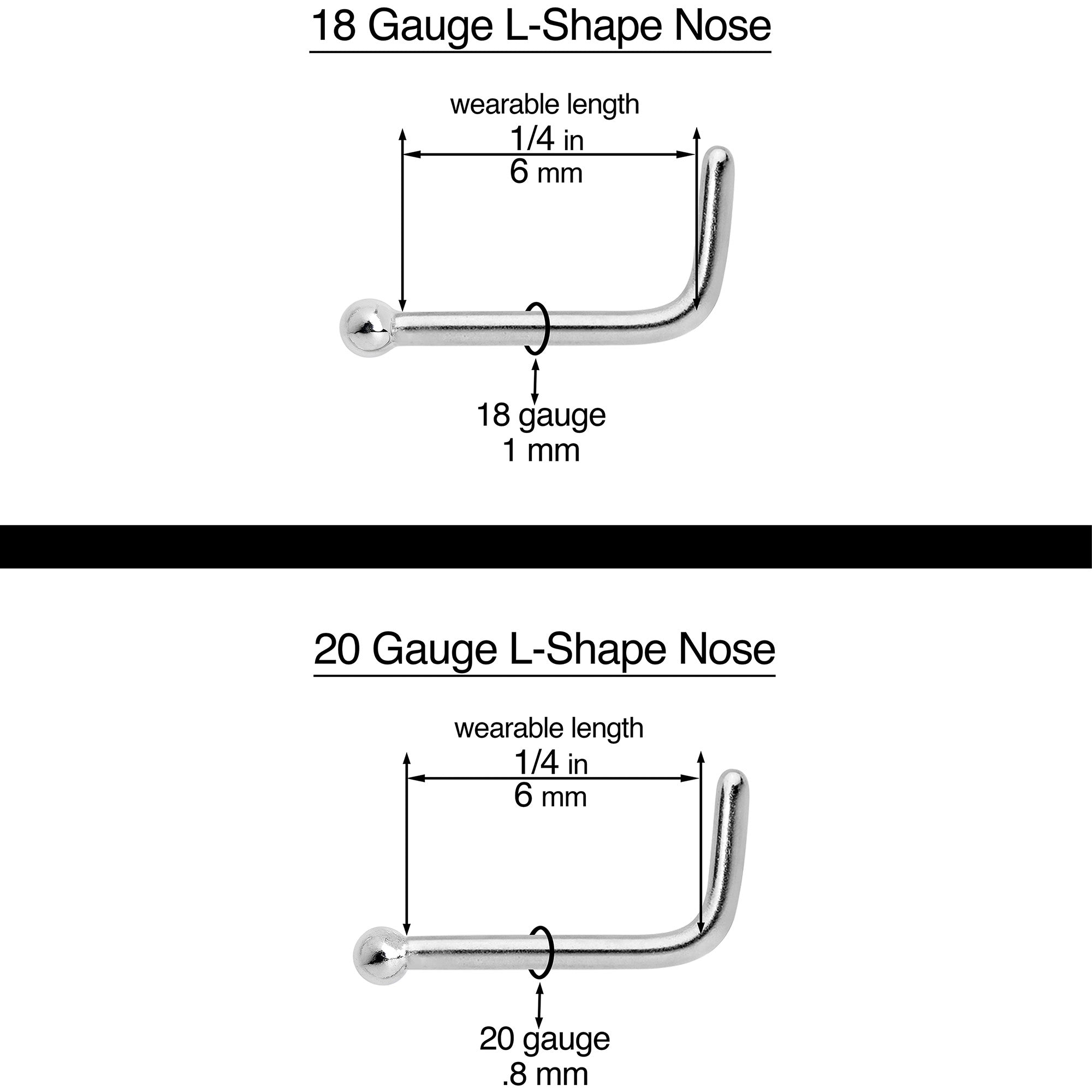 20G 7mm Pink Gem Rosy Fashion Flamingo L Shape Nose Ring