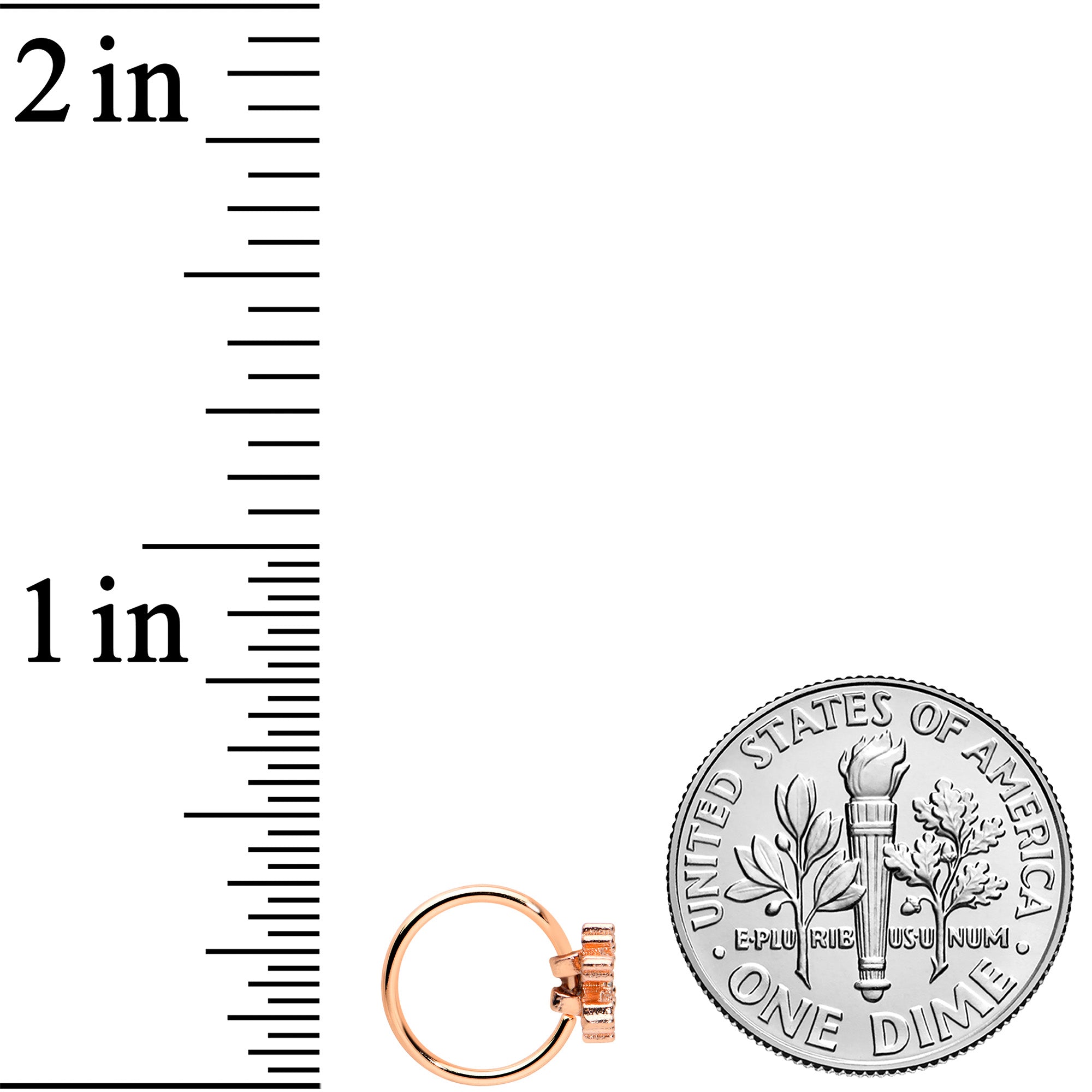 20G 5/16 Clear Gem Rose Gold Tone Sweet Snowflake Nose Hoop