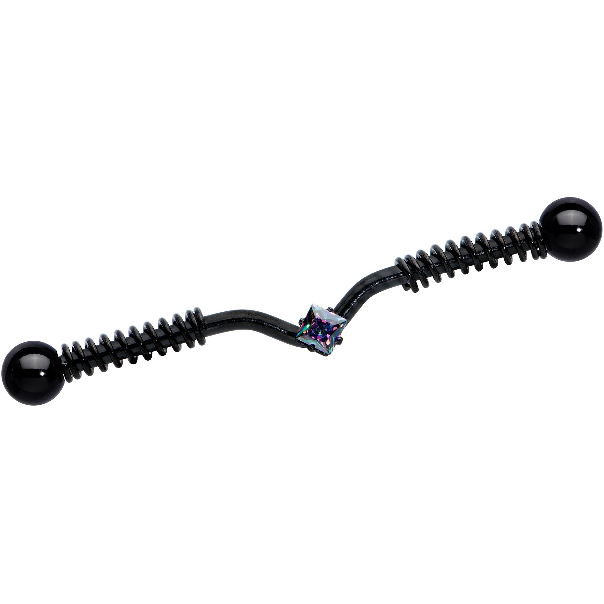 14G Black Gem Black Vee Spring Coil Project Bar 38mm