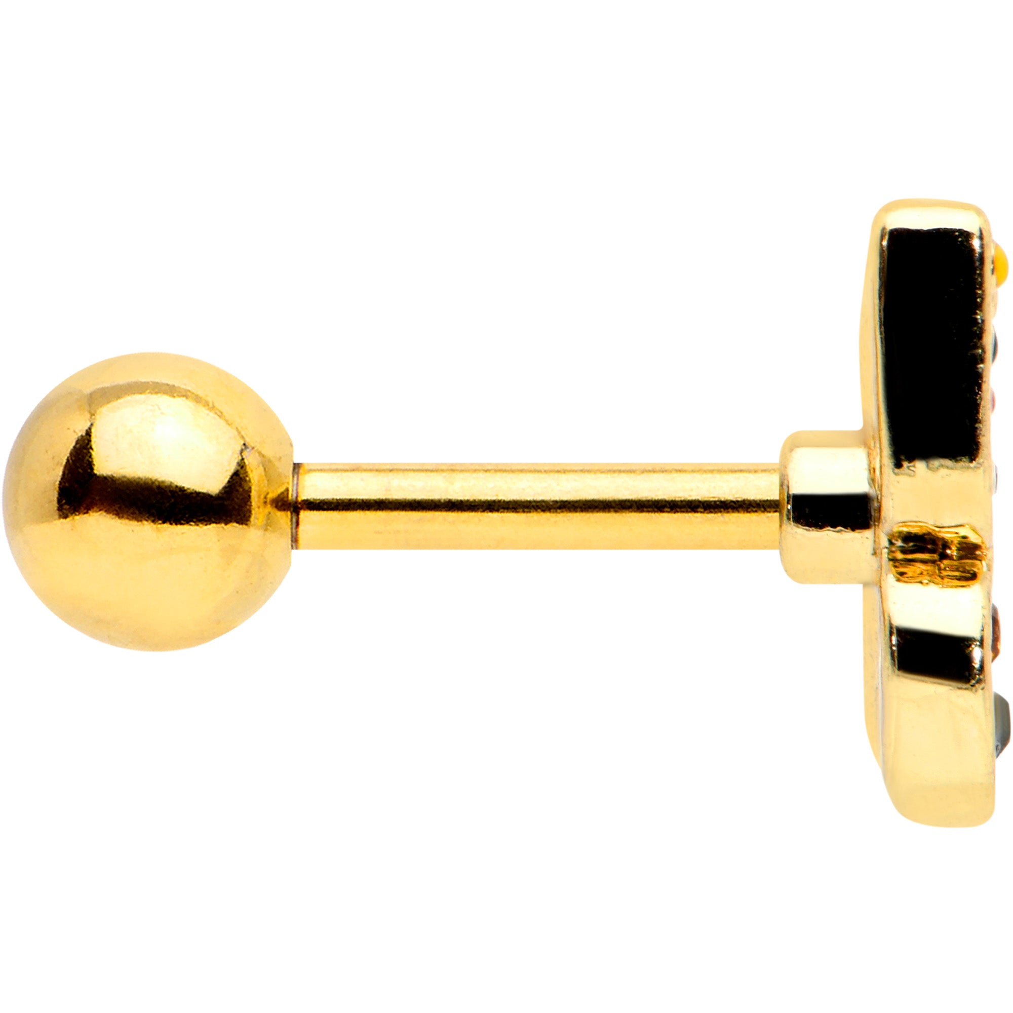 16G 1/4 Orange Gem Gold Hue Baroque Butterfly Cartilage Tragus Earring