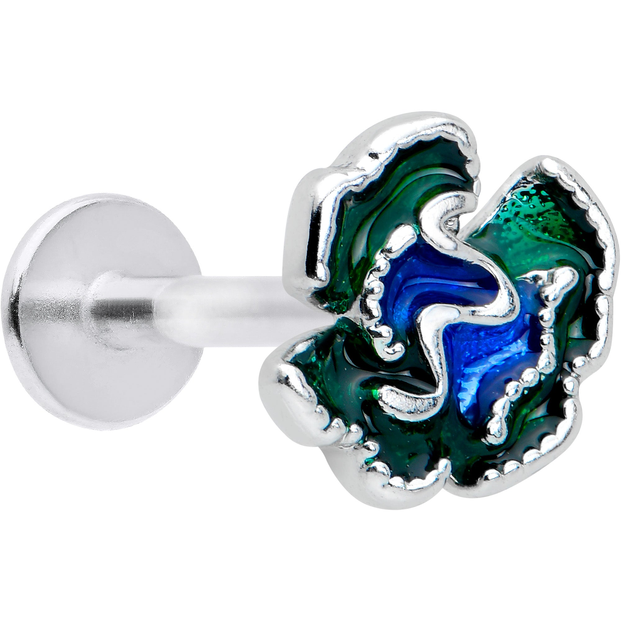 16G 5/16 Spring Flower Green Blue Labret Monroe Tragus