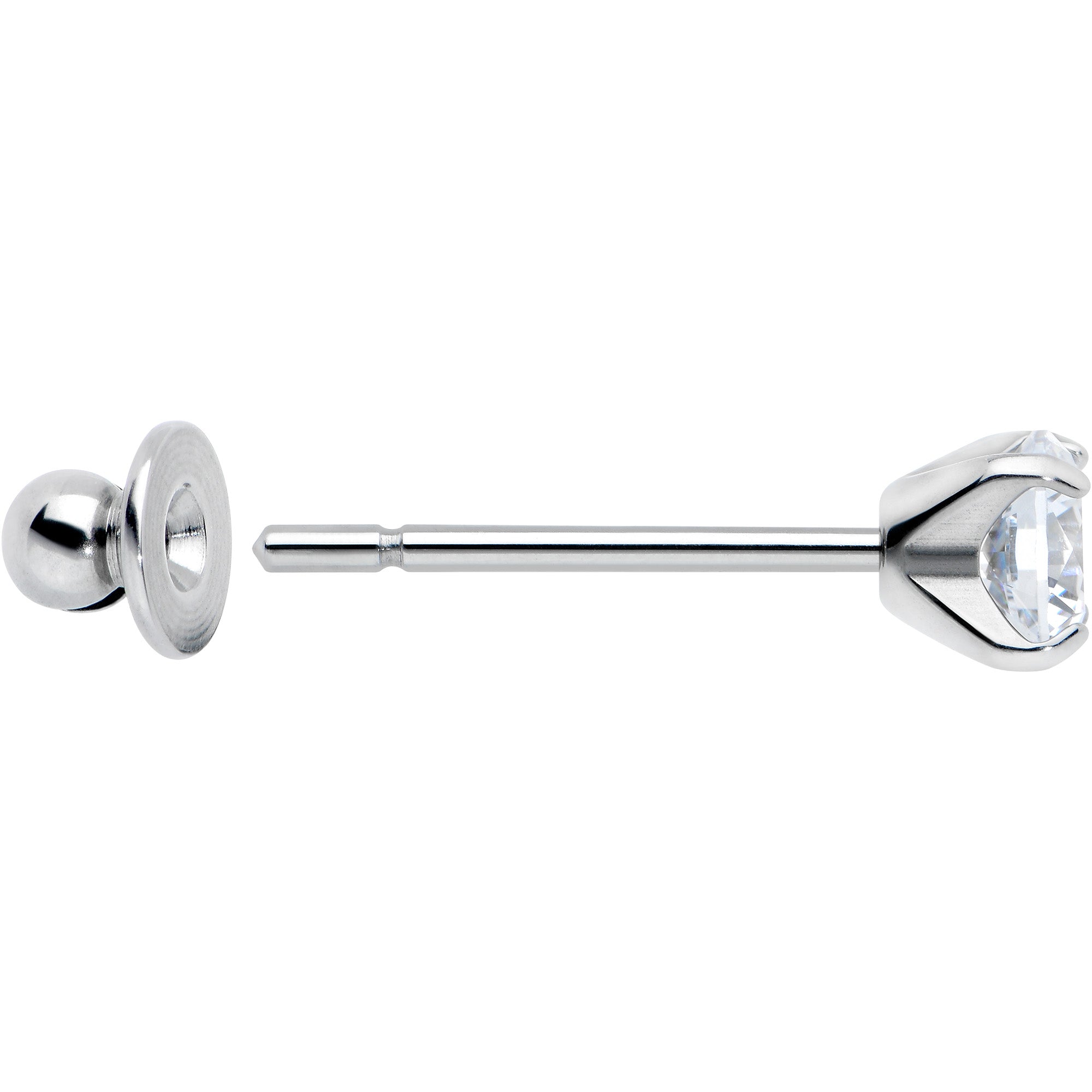 4mm Clear CZ Gem Implant Grade Titanium Stud Earrings