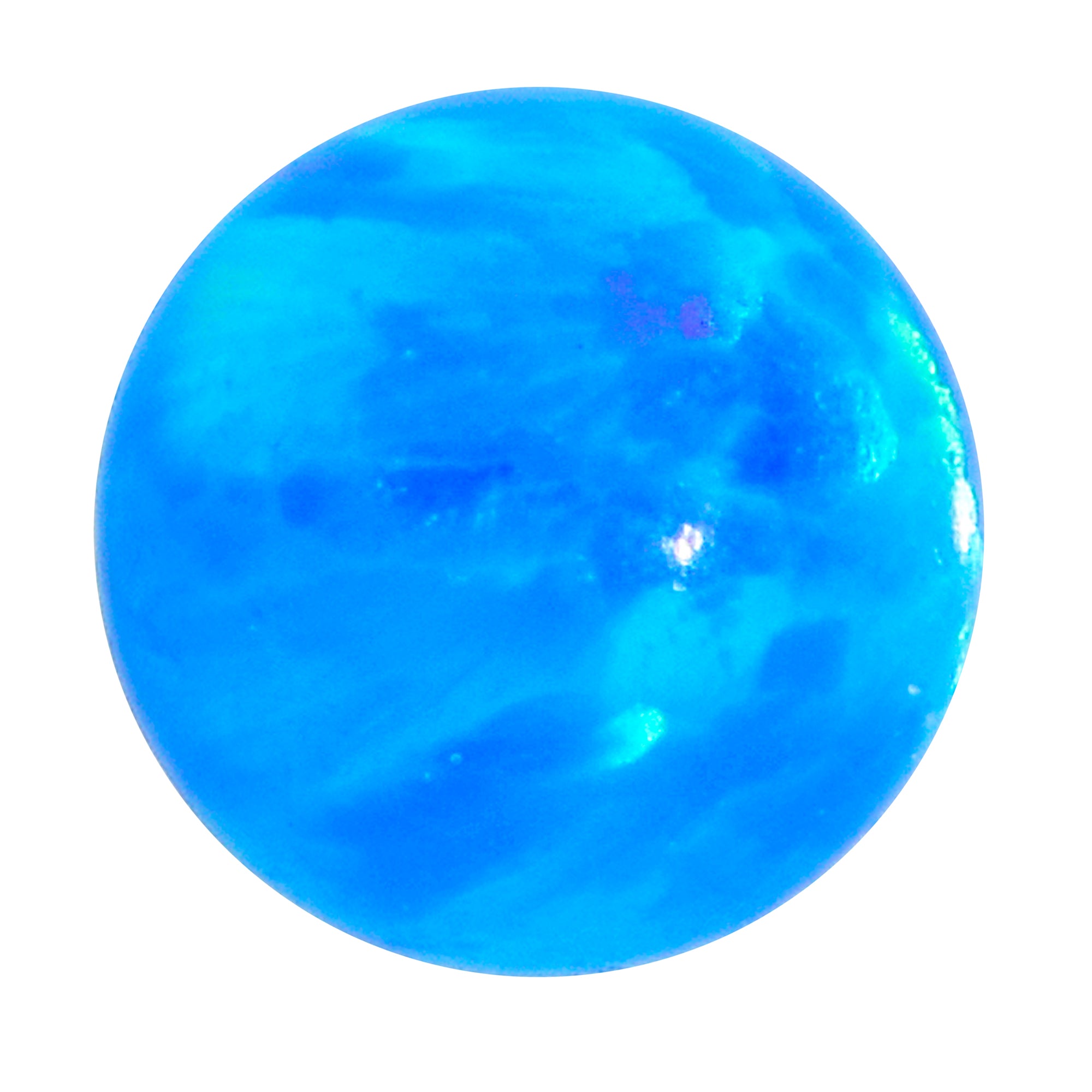 16G 5/16 Blue Synthetic Opal Titanium Threadless Flower Labret