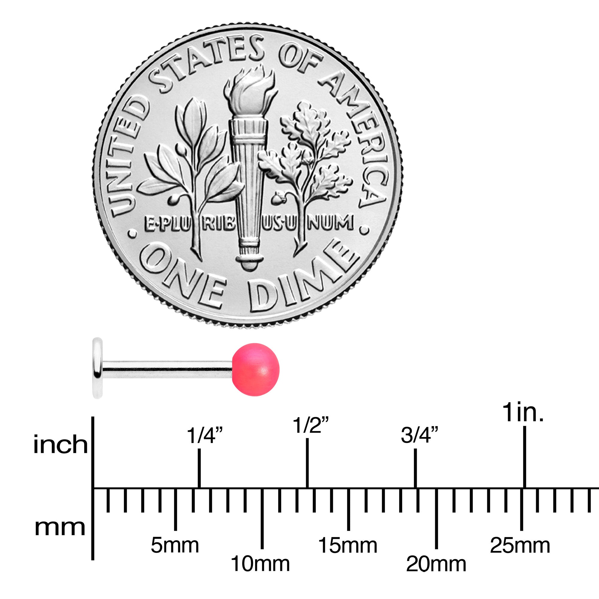 16G 5/16 Matte Pink Aurora Labret Monroe Tragus