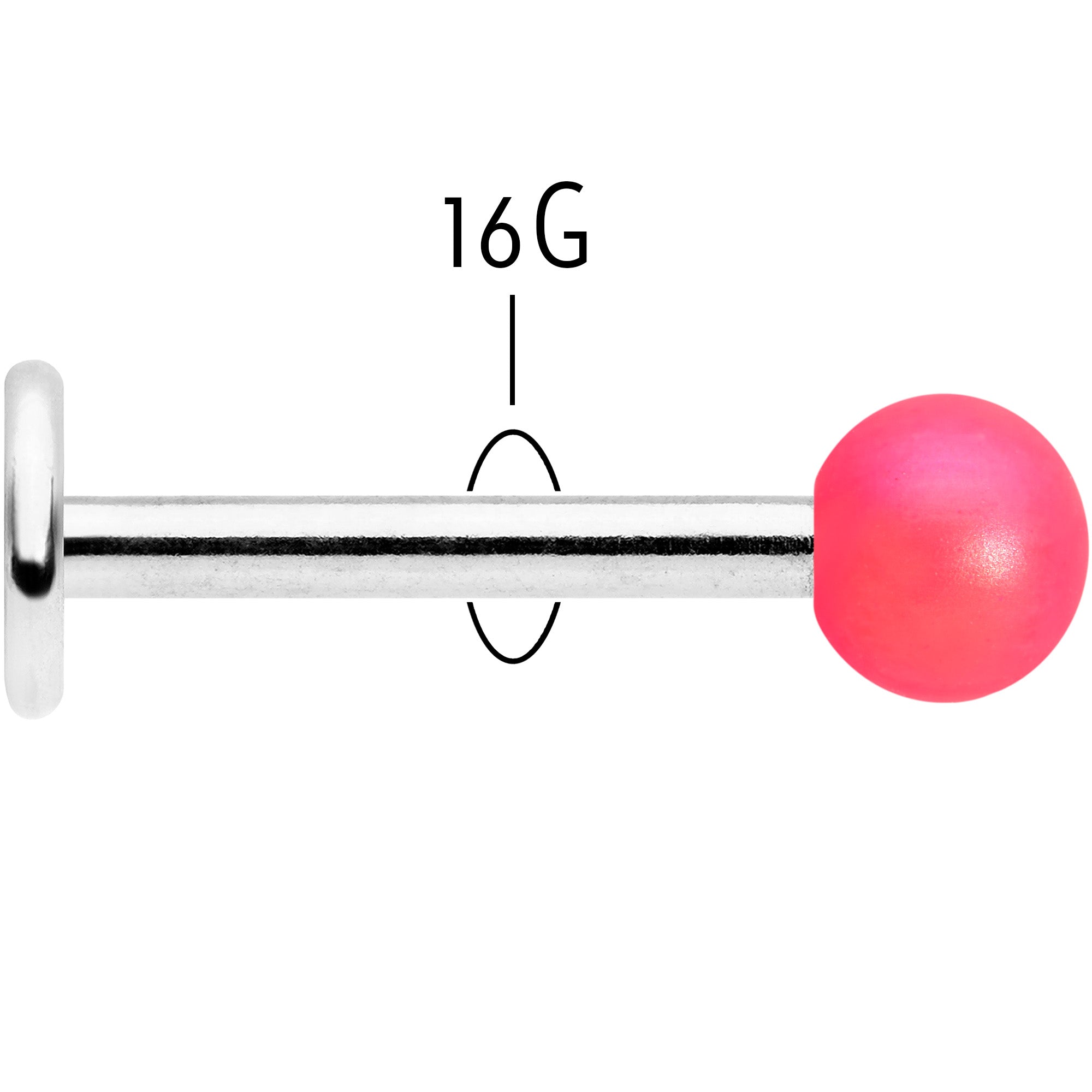 16G 5/16 Matte Pink Aurora Labret Monroe Tragus