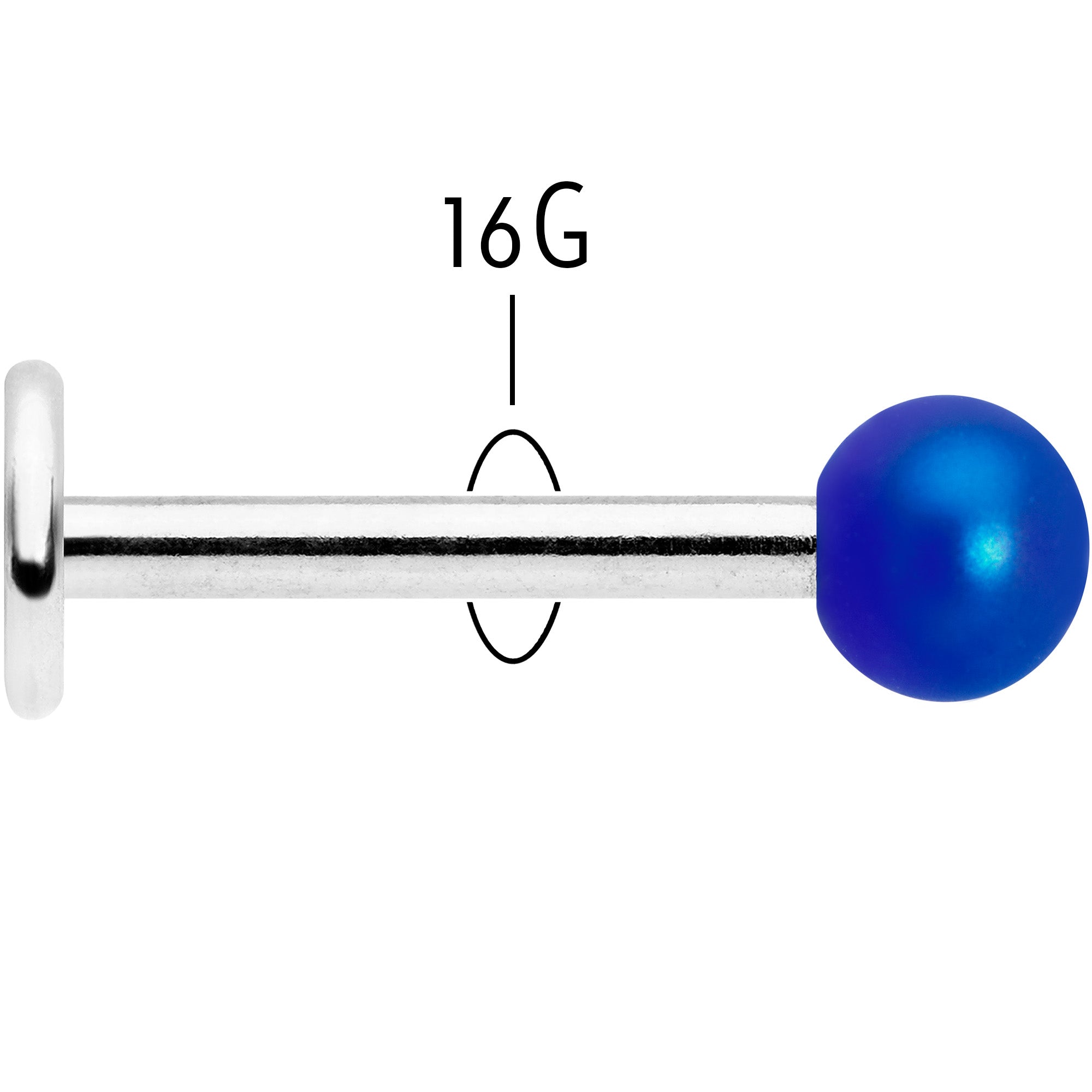 16G 5/16 Matte Blue Aurora Labret Monroe Tragus