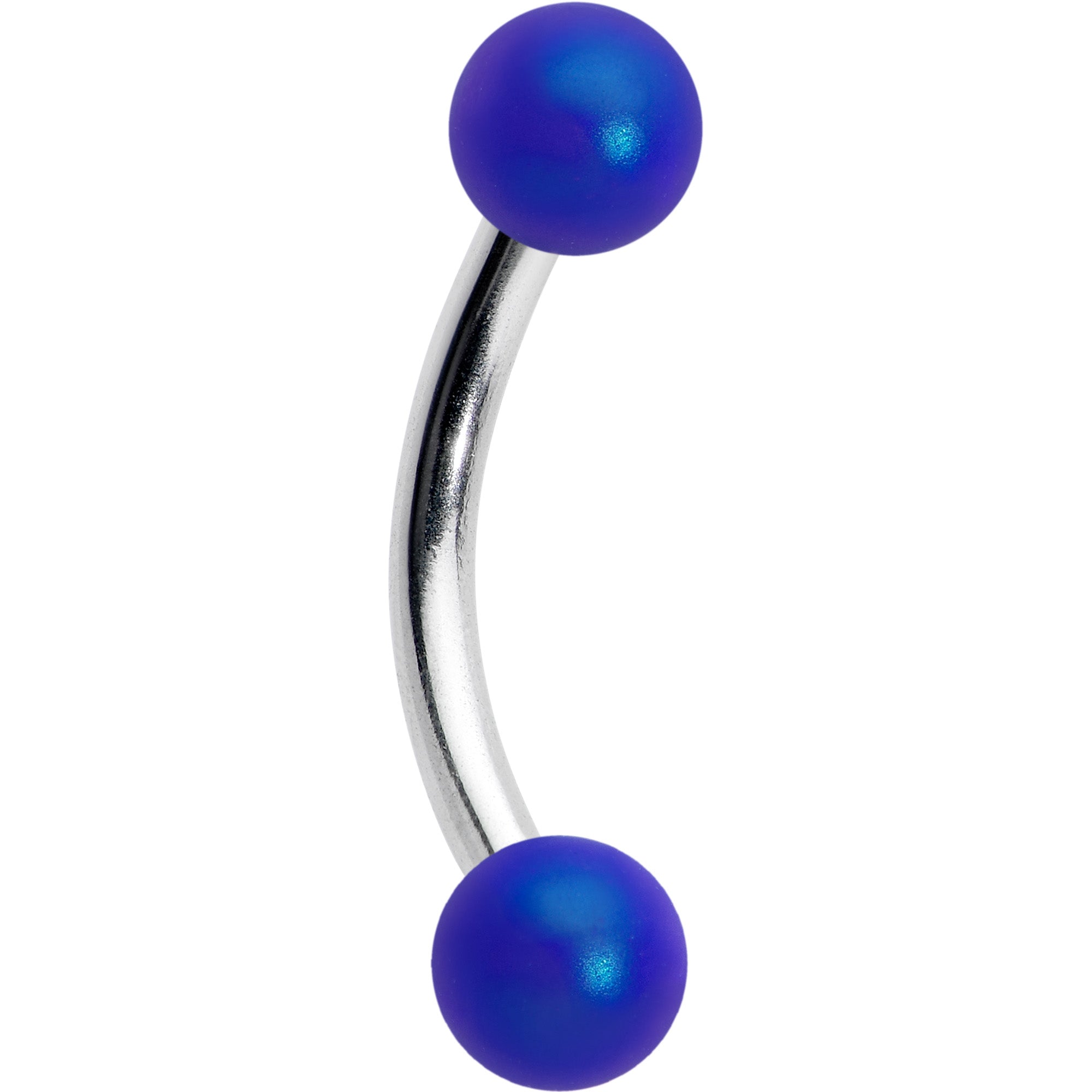16G 5/16 Matte Blue Aurora Curved Eyebrow Ring