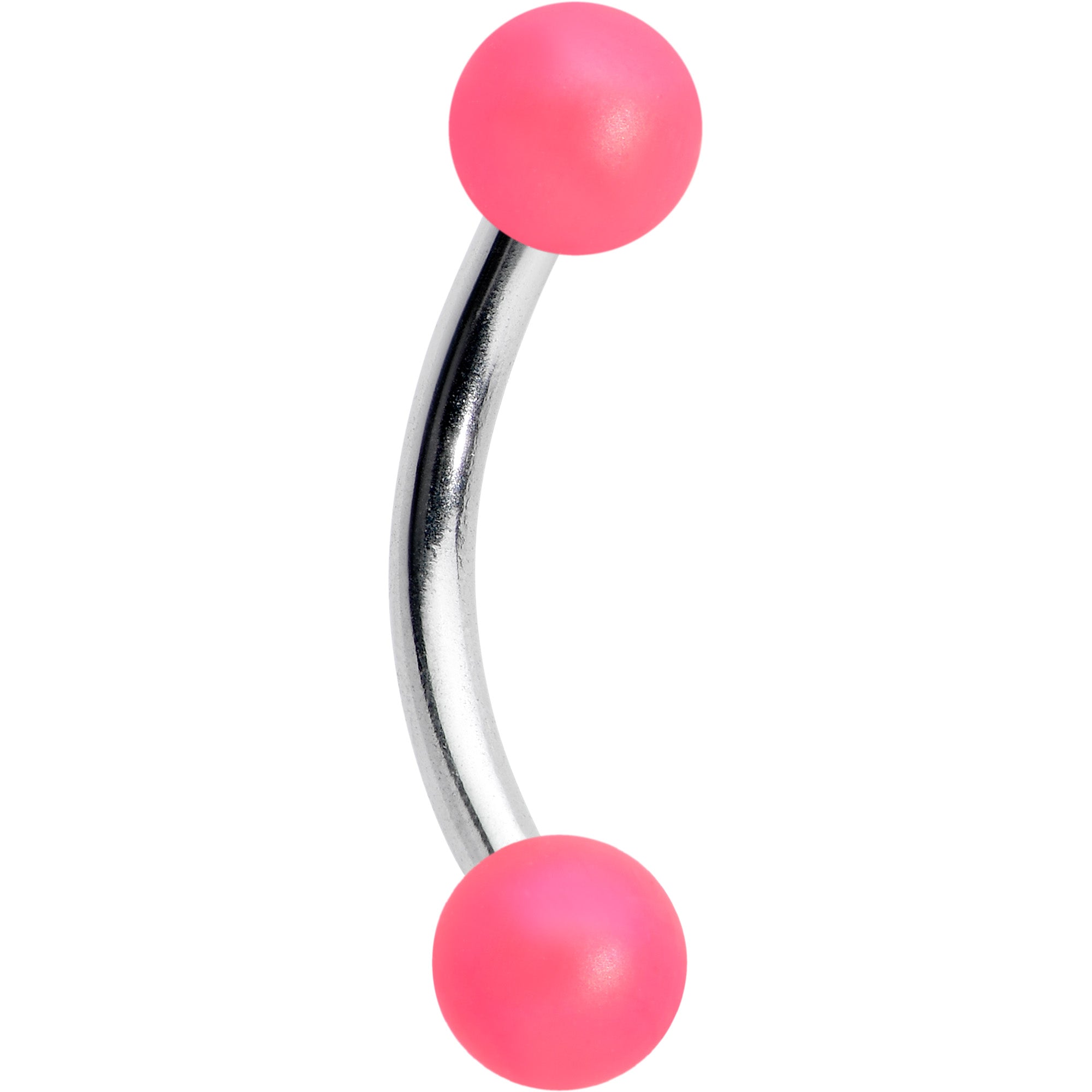 16G 5/16 Matte Pink Aurora Curved Eyebrow Ring