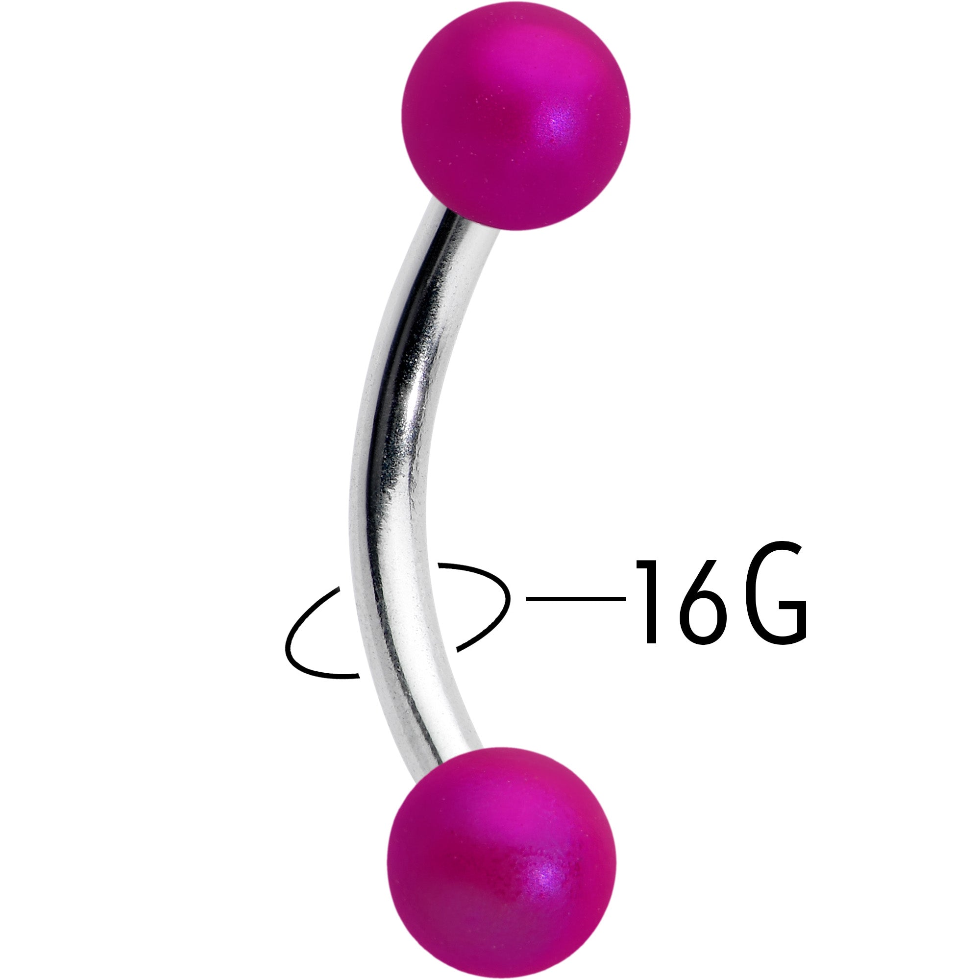 16G 5/16 Matte Purple Aurora Curved Eyebrow Ring