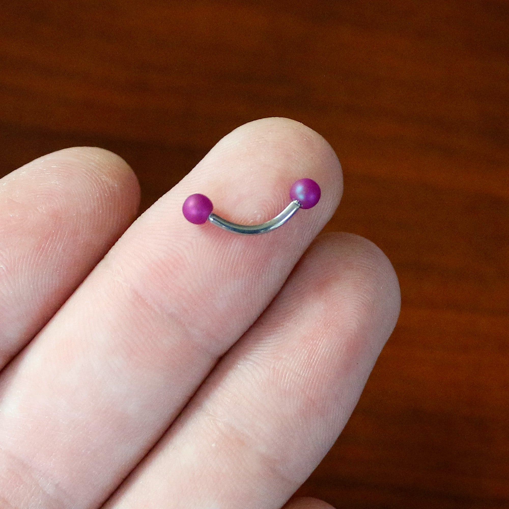 16G 5/16 Matte Purple Aurora Curved Eyebrow Ring