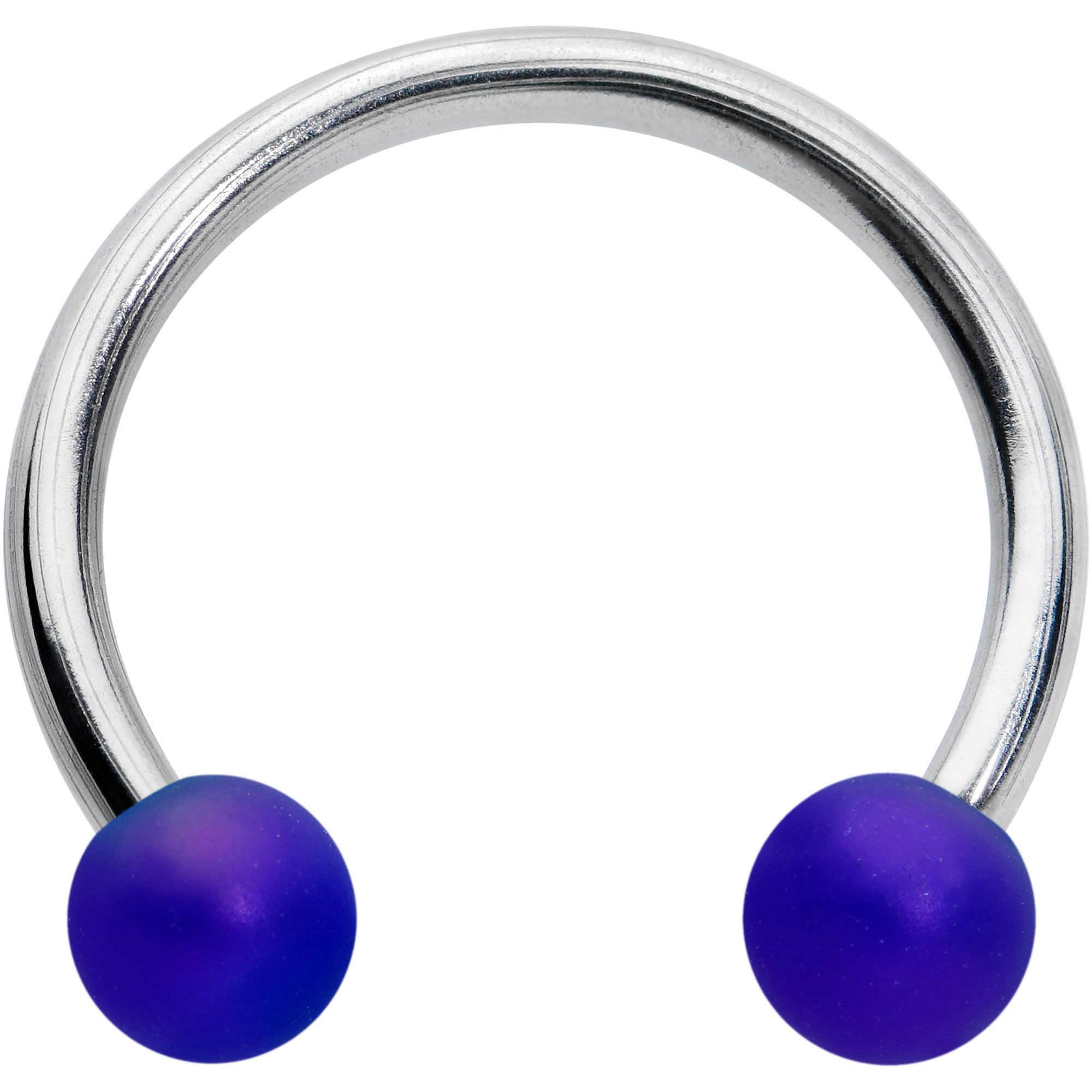 16G 3/8 Matte Blue Aurora Horseshoe Circular Barbell